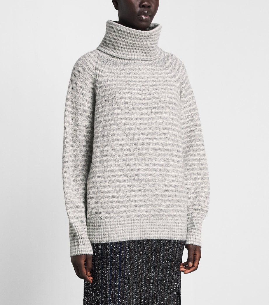Missoni Womens Mock-Neck Sweater White And Grey Image 4