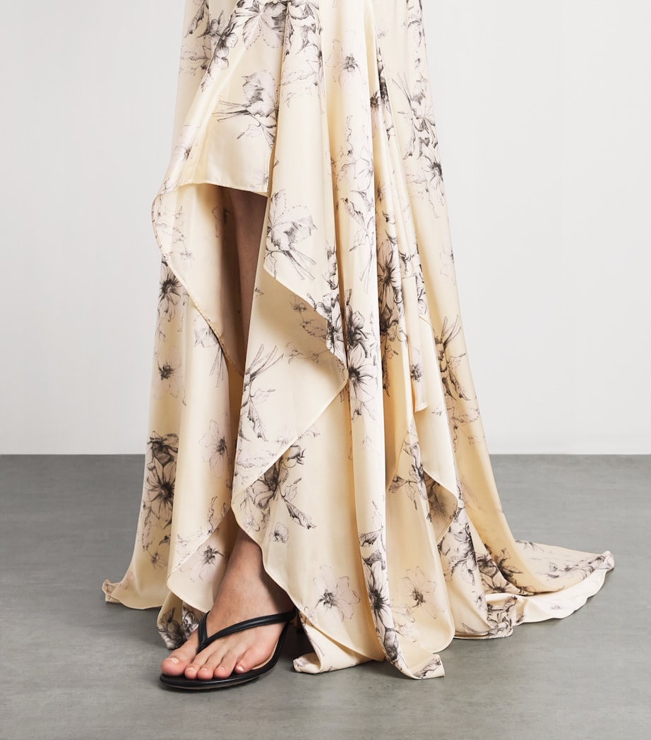 Cinq A Sept Womens Hand-Sketched Antonella Gown Gardenia/black Image 5