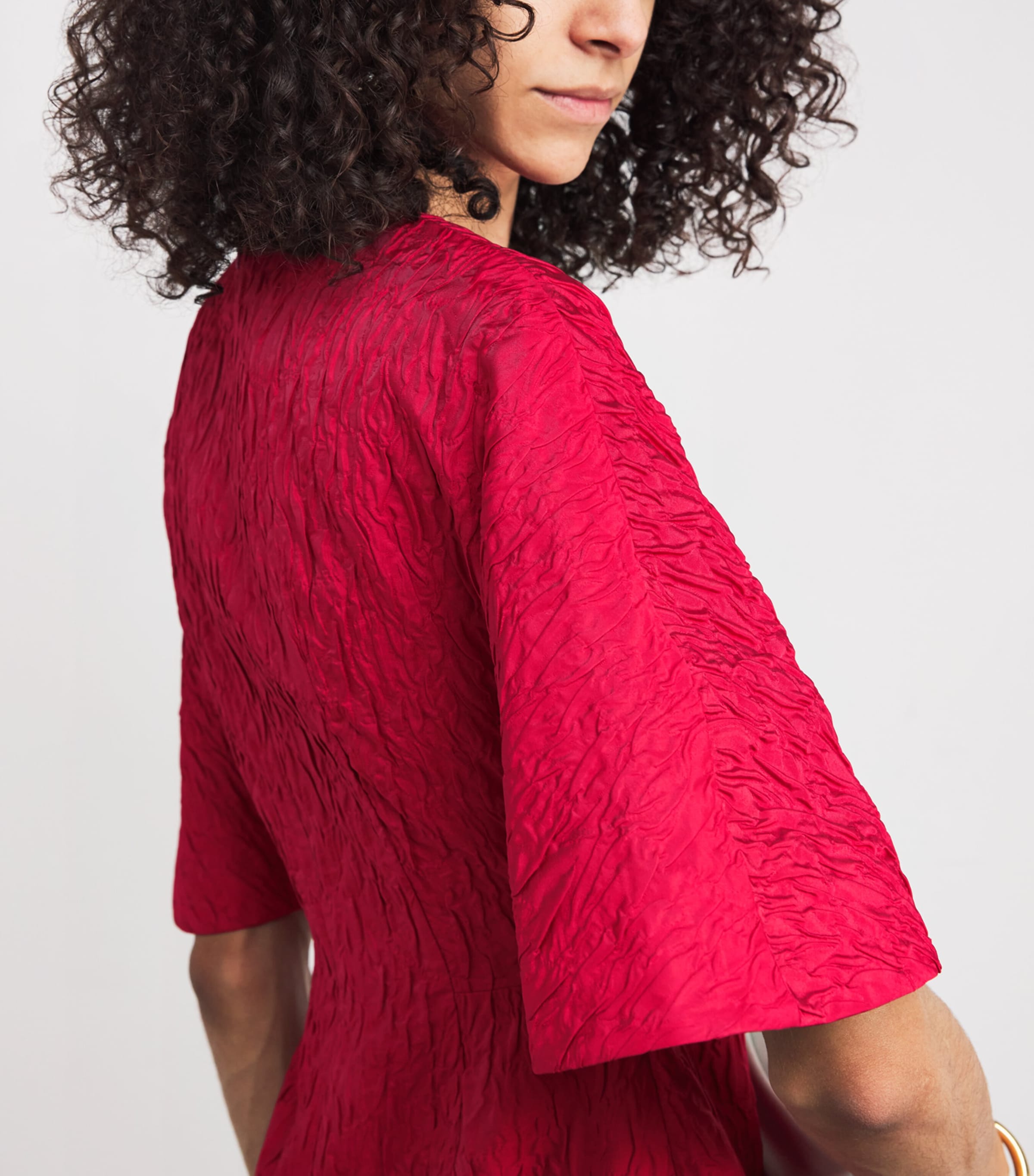 Cloqué Farah Midi Dress BENNETT RED Image 6