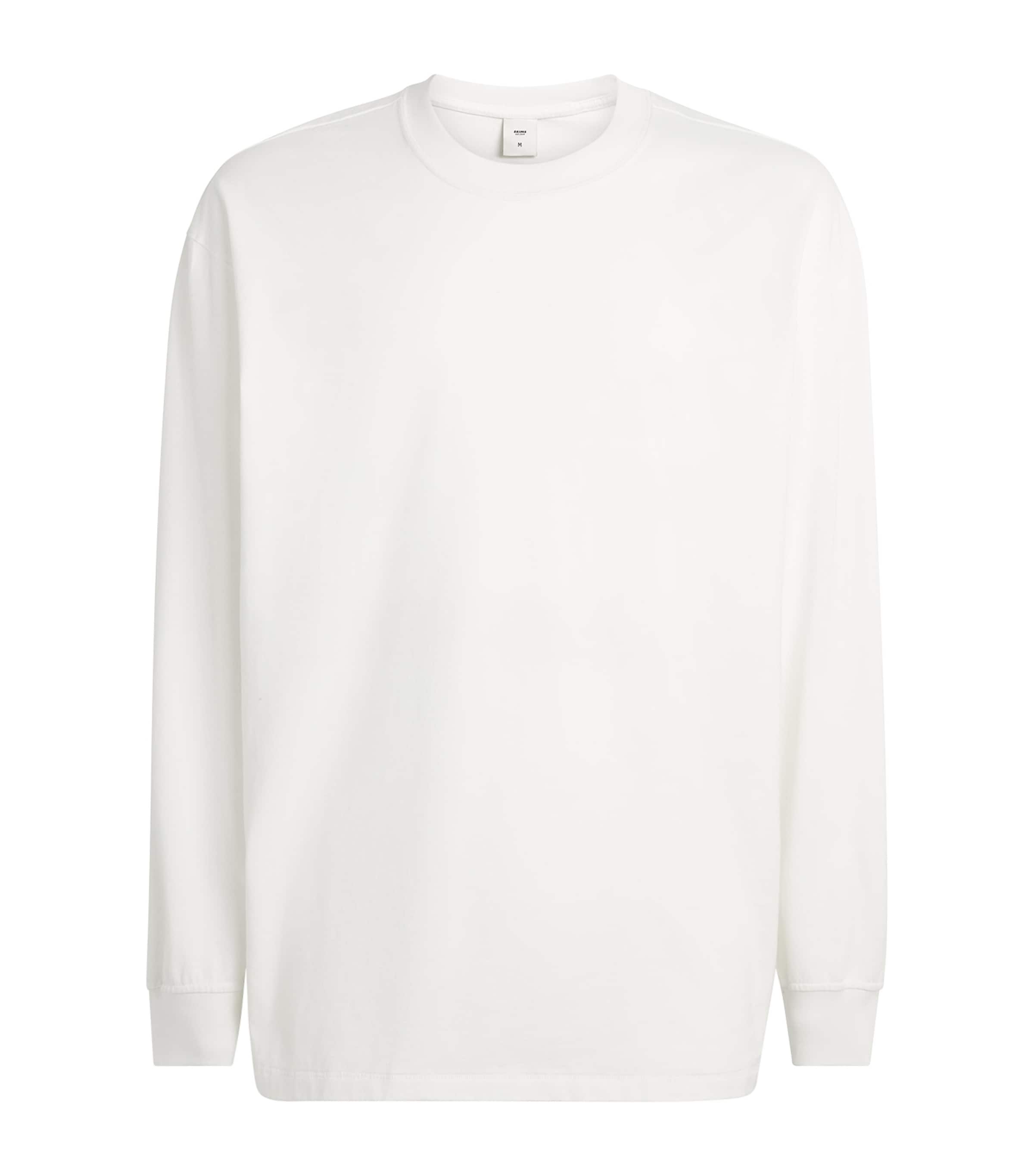 Skims Mens Heavyweight Cotton Long-Sleeve T-Shirt Chalk Image 1