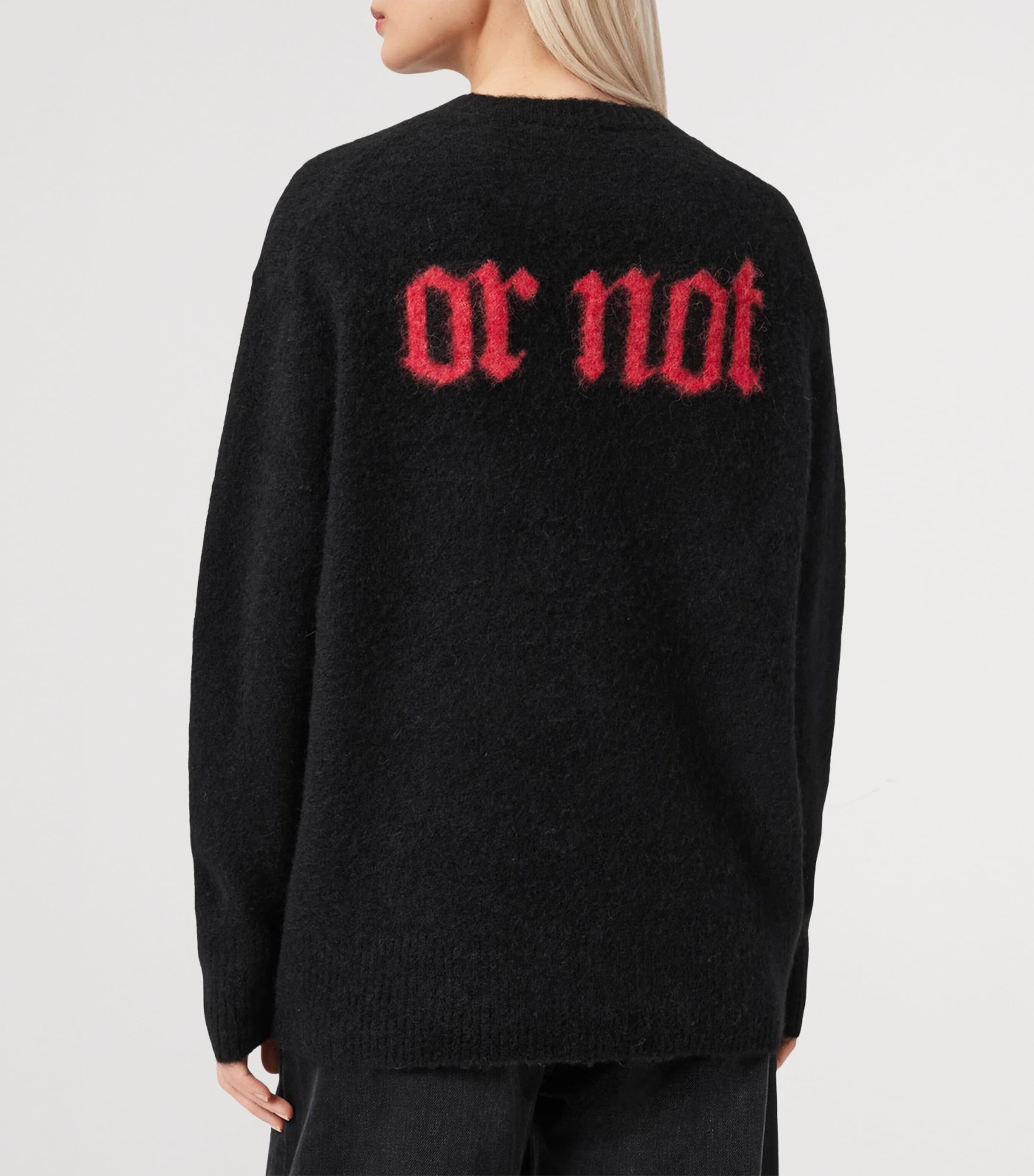 AllSaints Womens Brushed Lucky Sweater Black Image 4