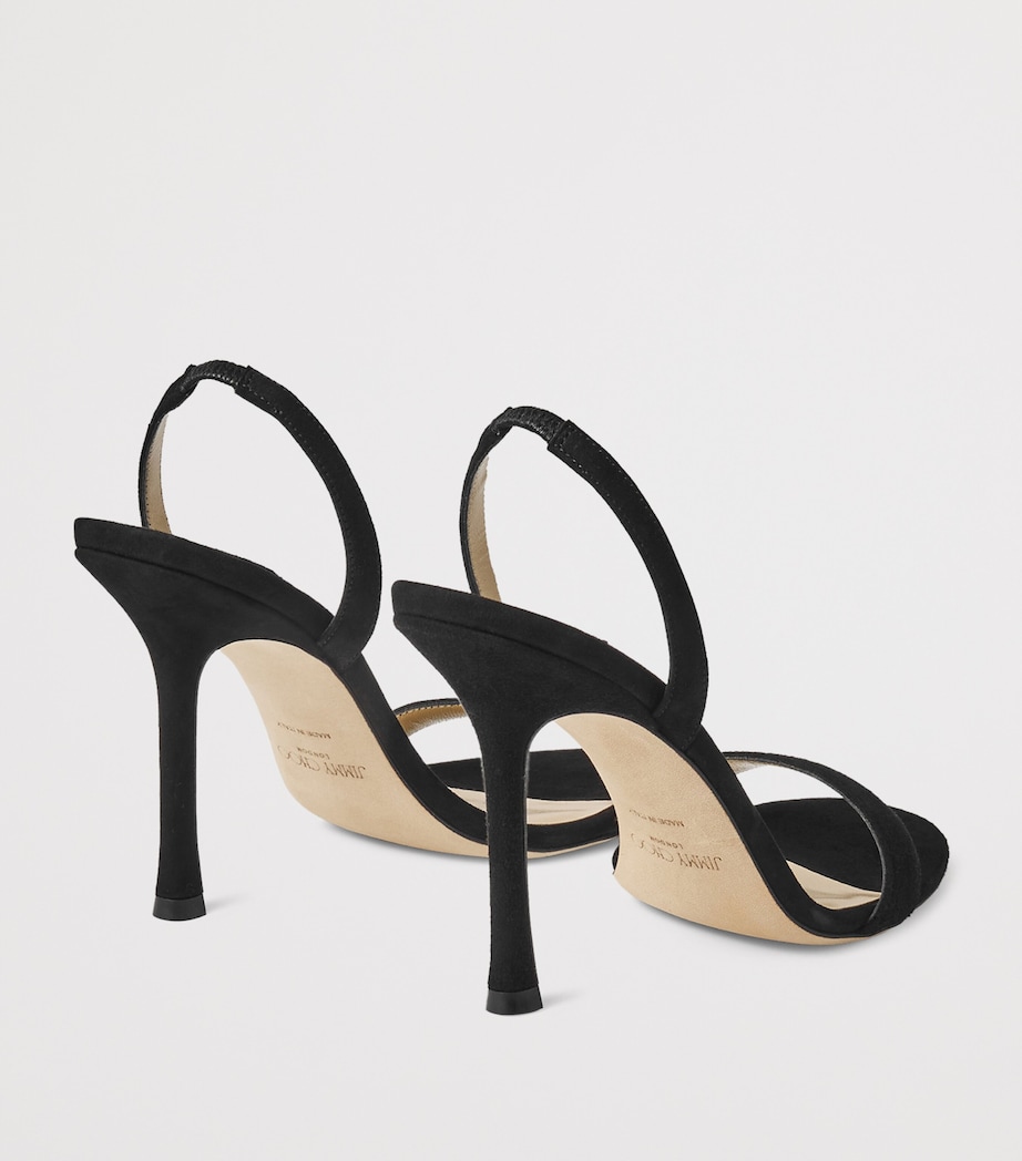 Jimmy Choo Jen 100 Suede Heeled Sandals Black Image 3