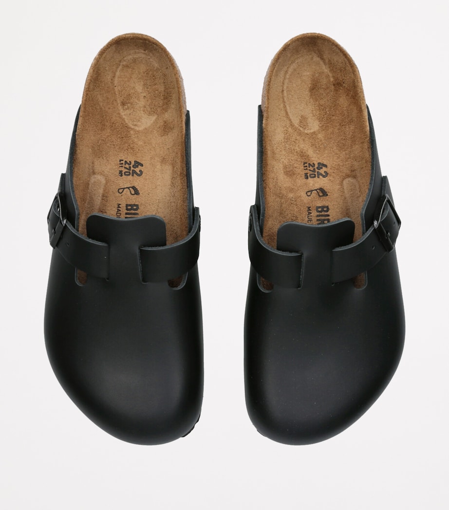 Leather Boston Clogs BLACK Image 4