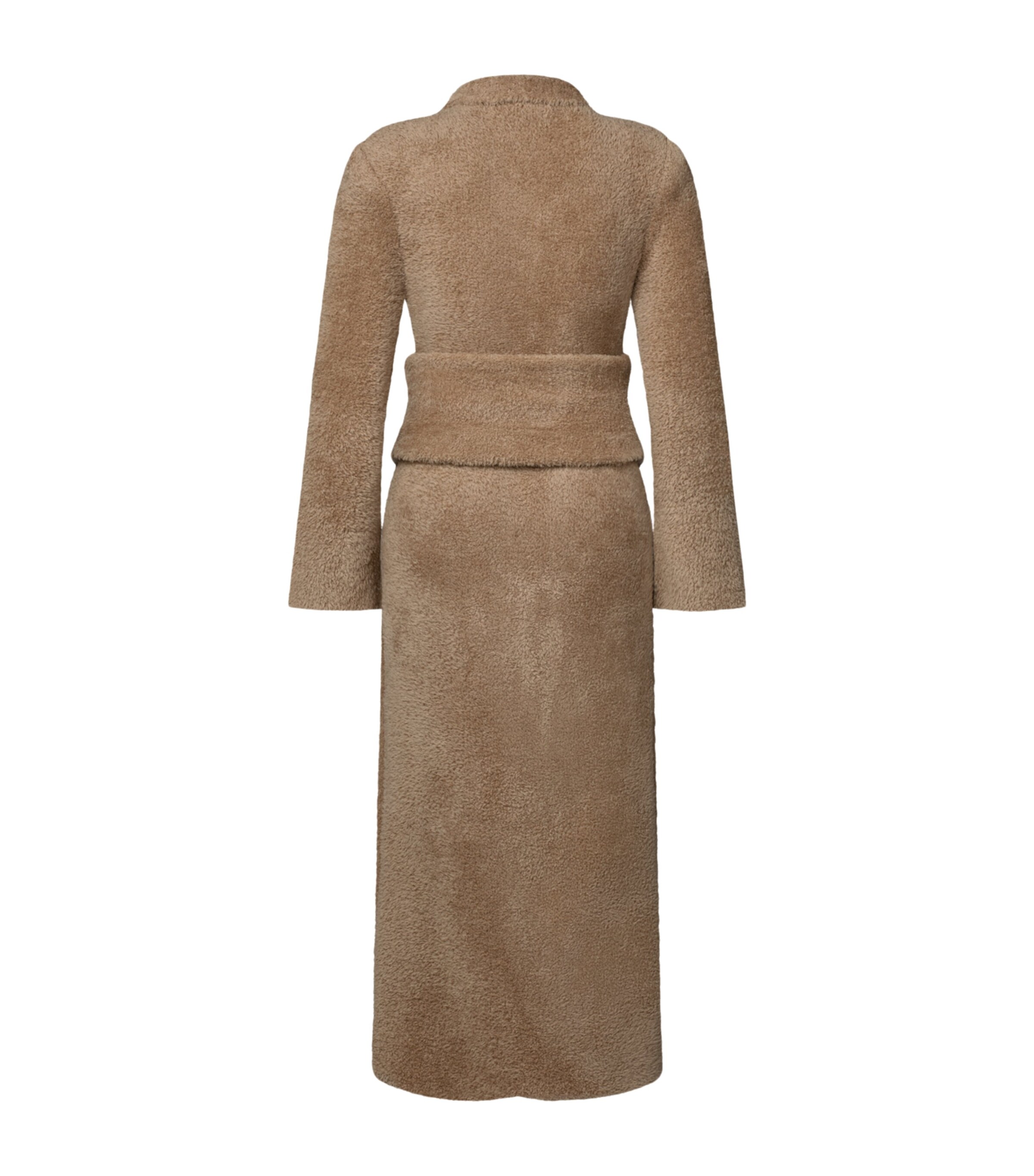 LOUIS VUITTON Womens Knitted Belt Longline Coat Beige Image 2