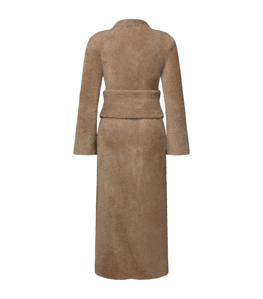 LOUIS VUITTON Womens Knitted Belt Longline Coat Beige Image 2