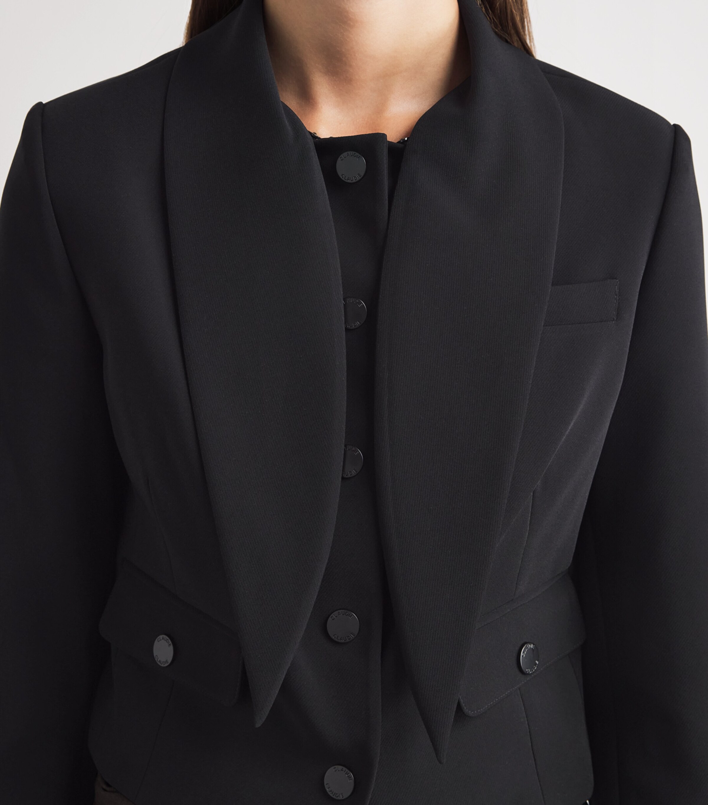 Claudie Pierlot Womens Tie-Scarf Jacket Black Image 3