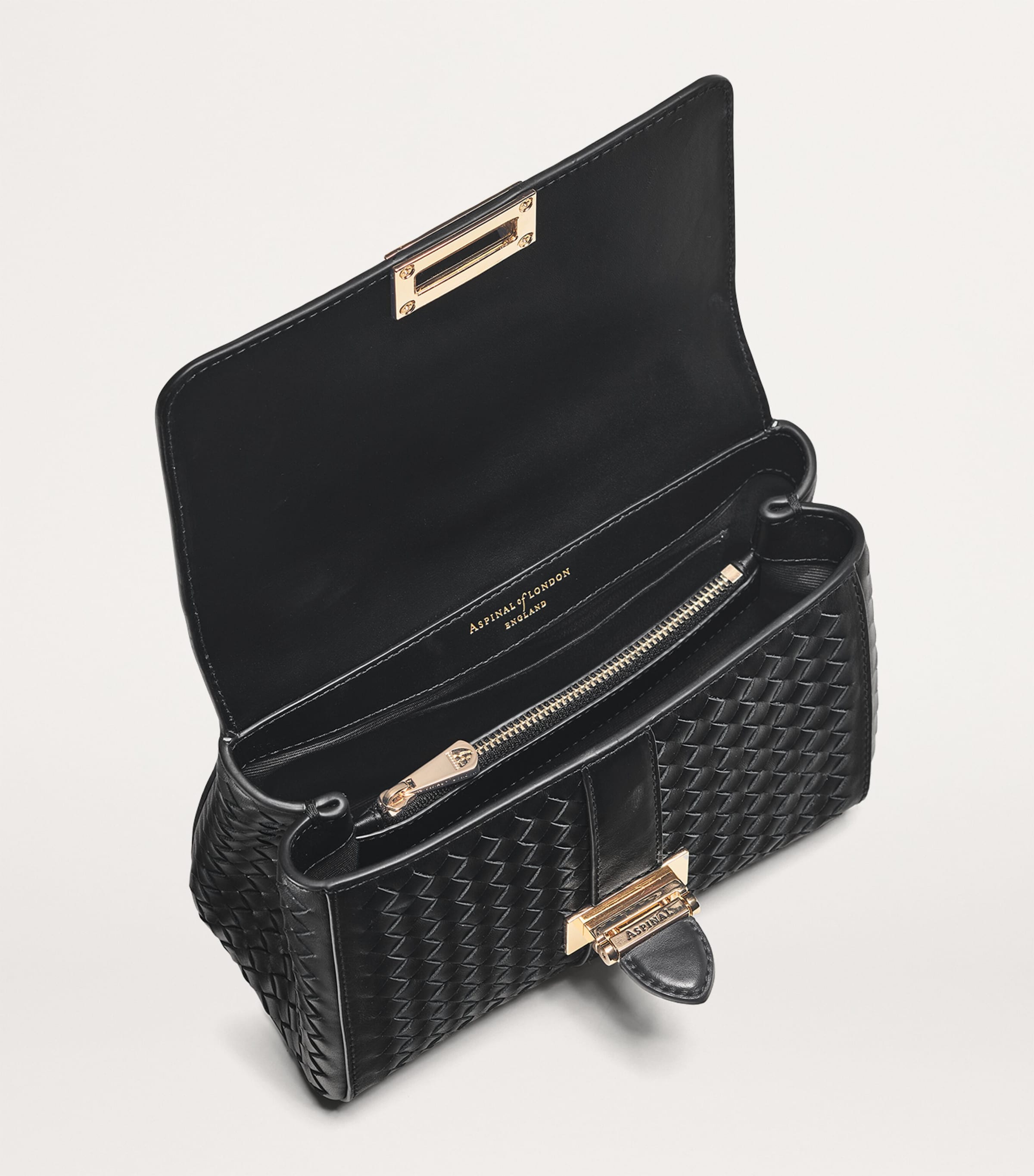 Aspinal Of London Small Leather Lottie Cross-Body Bag Black Image 6