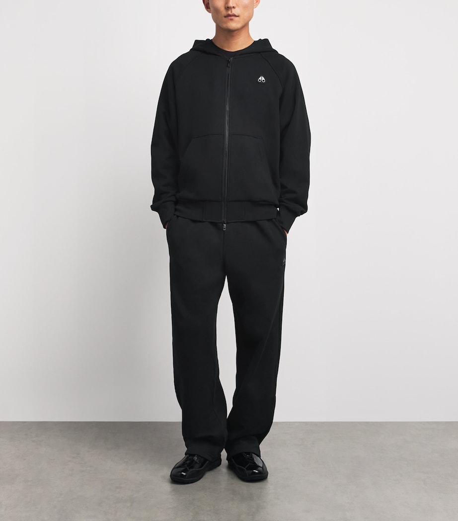 Moose Knuckles Mens Logo Yul Zip-Up Hoodie Black Image 2