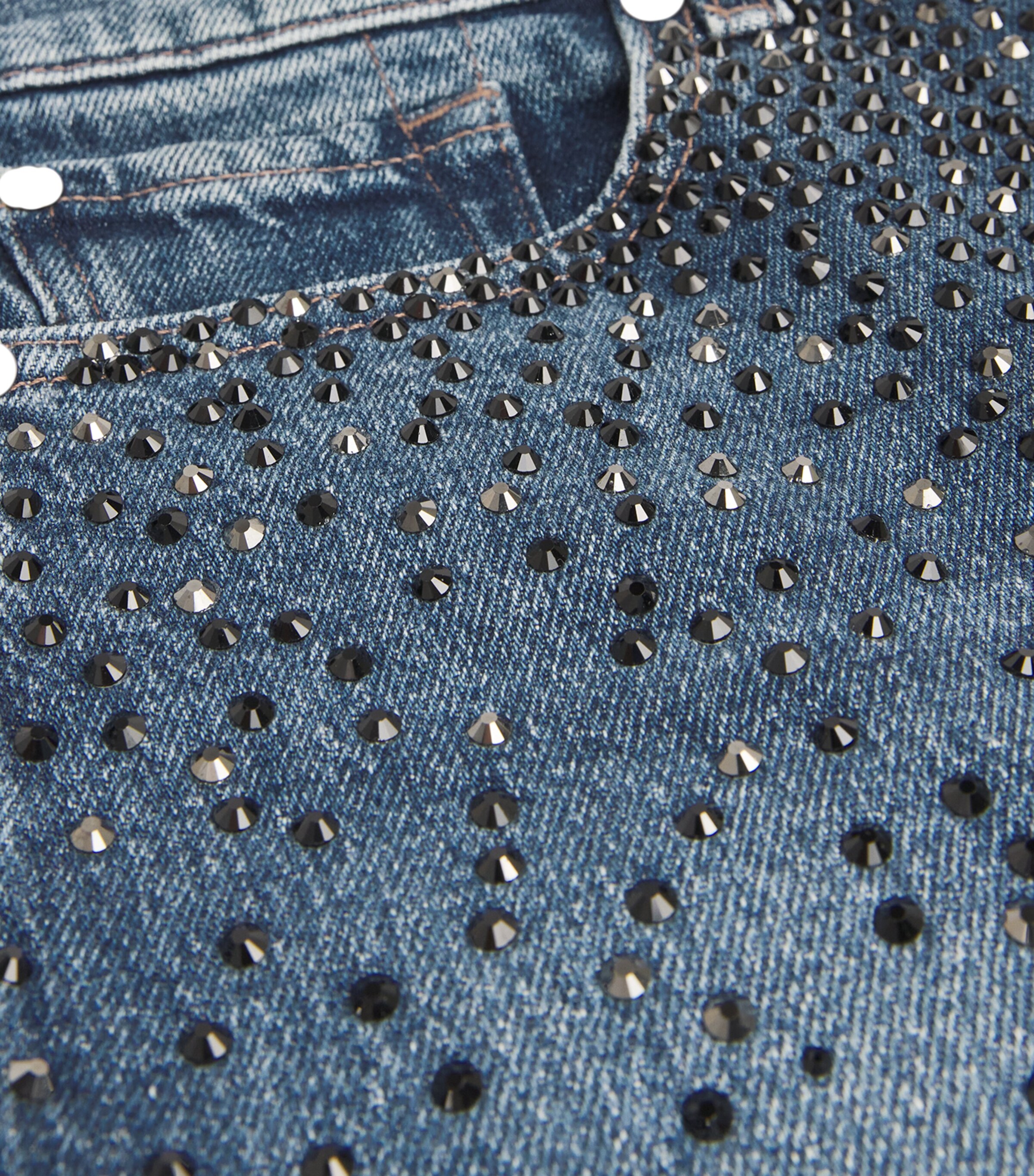 7 For All Mankind Womens Crystal-Embellished Low Slung High-Rise Jeans Candy Image 5