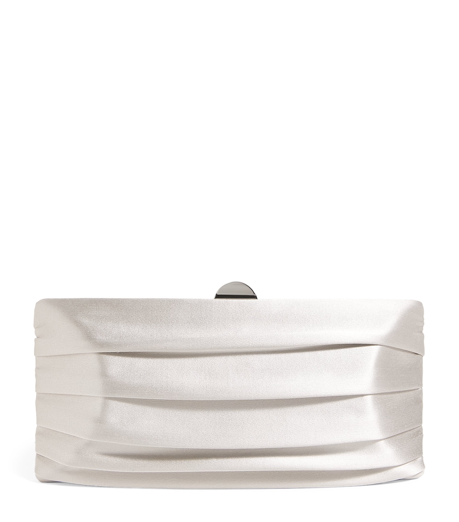 Satin Plissé Clutch Bag 0092 GREY Image 1