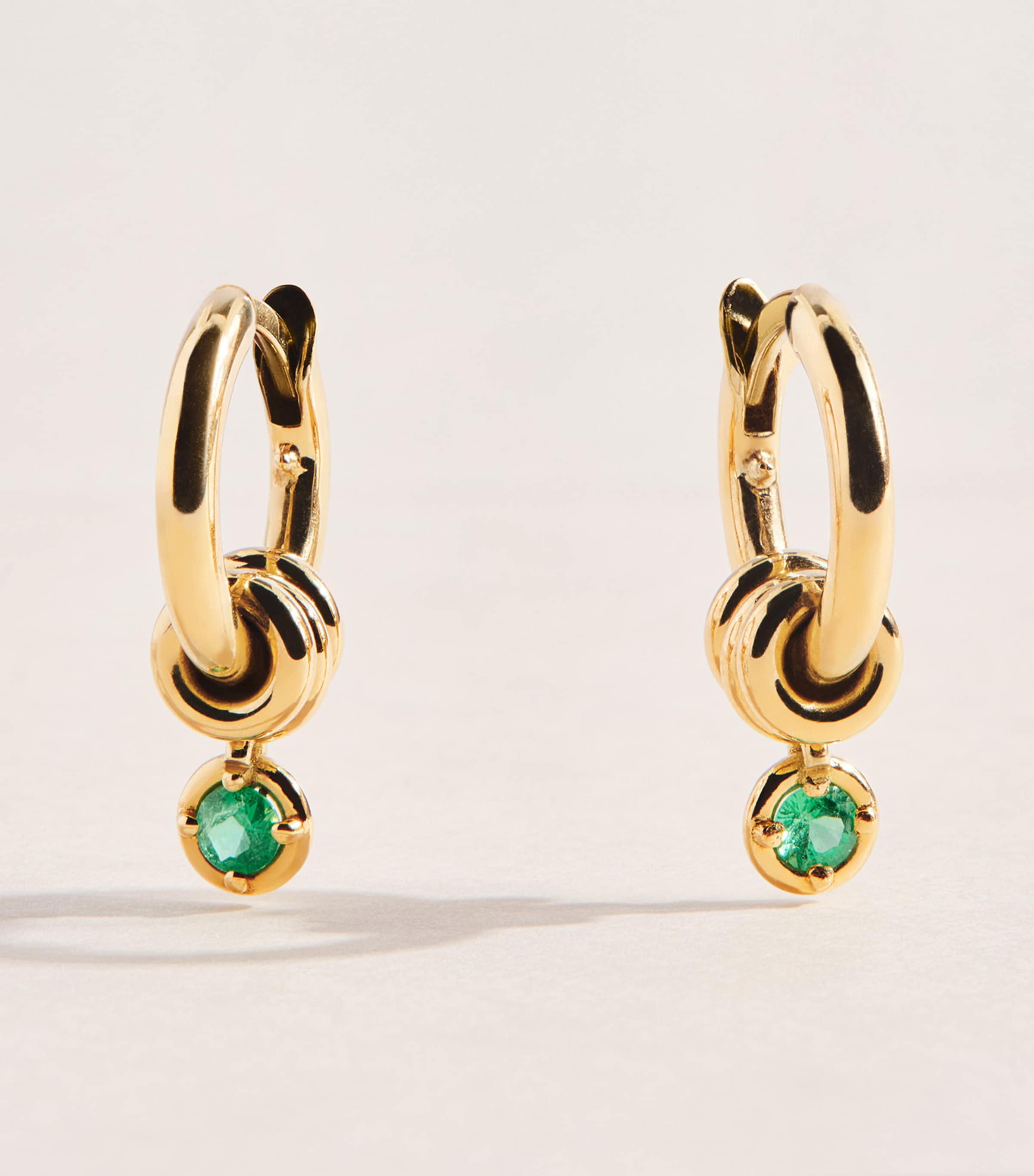 Spinelli Kilcollin Yellow Gold and Emerald Zahra Hoop Earrings Yellow Gold Image 1