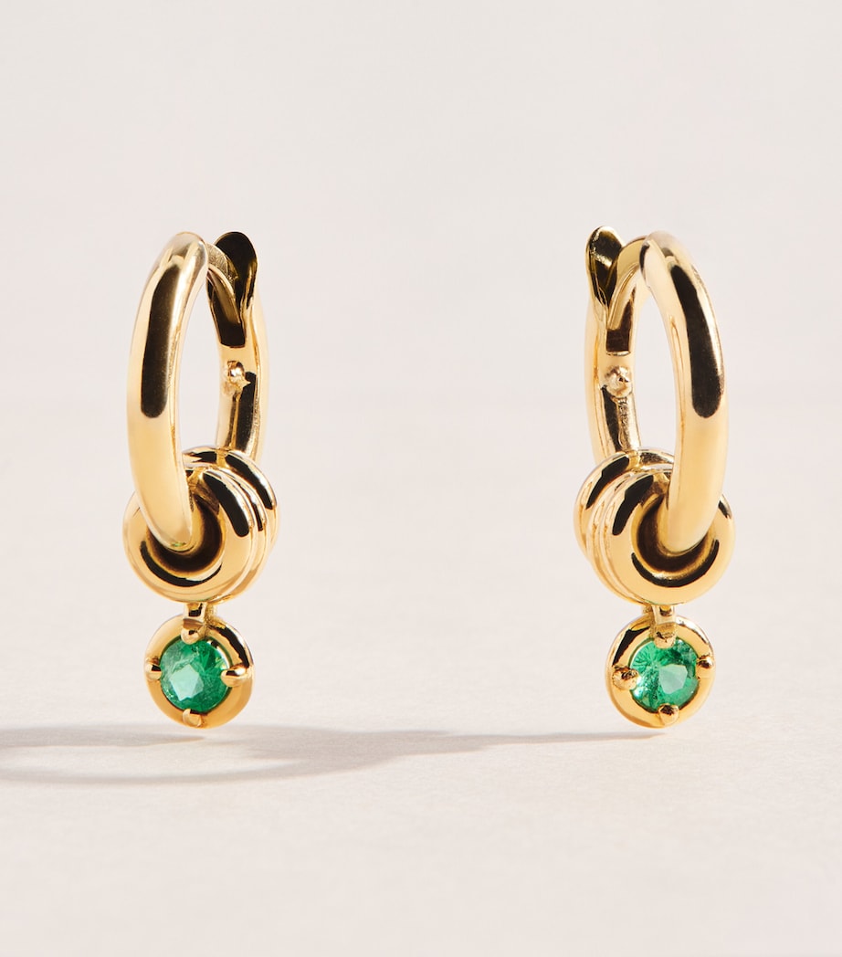 Spinelli Kilcollin Yellow Gold and Emerald Zahra Hoop Earrings Yellow Gold Image 1