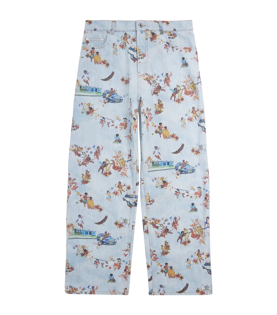 Off-White Mens Fresco Print Straight Jeans Image 1