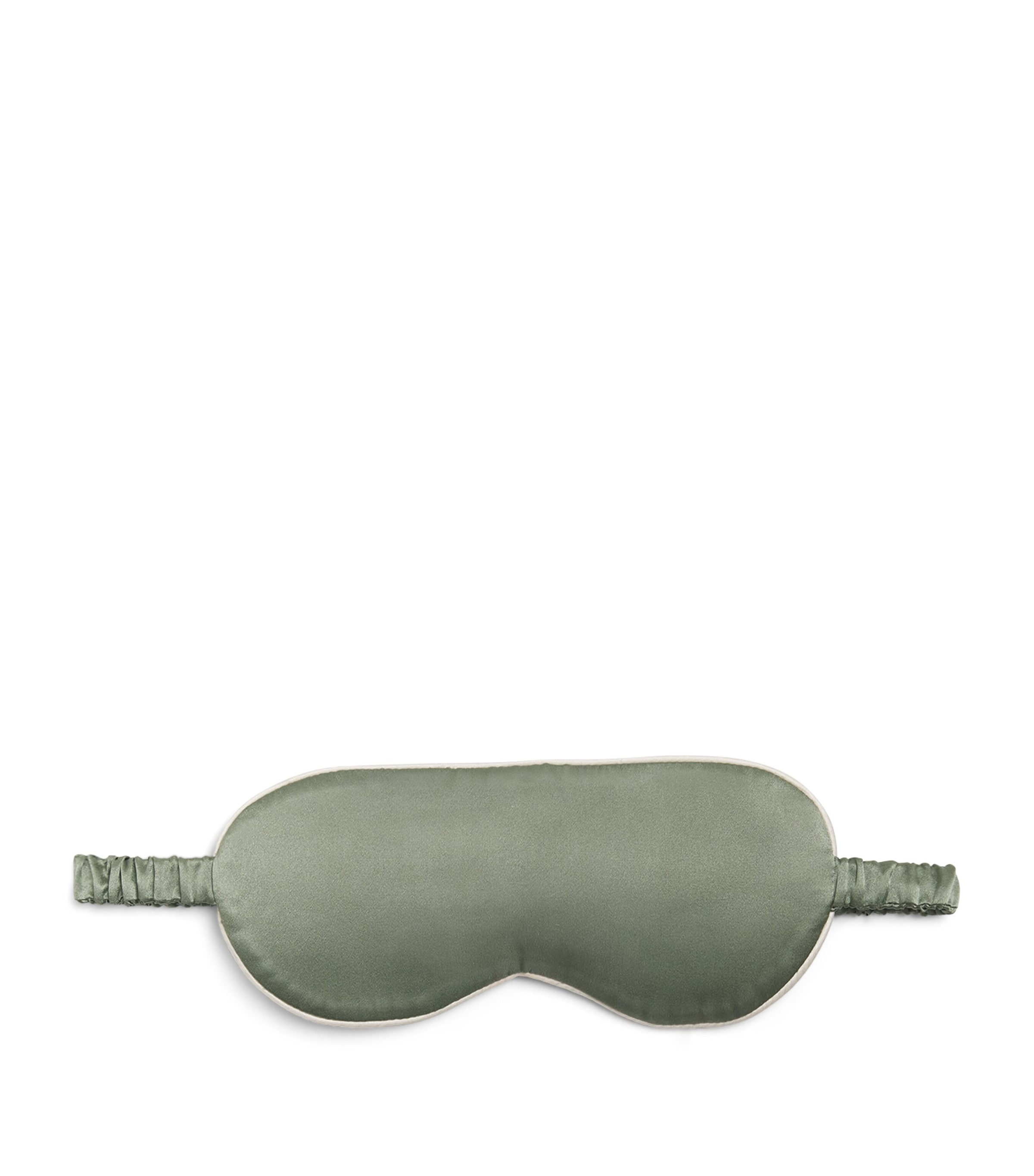 Shop Harrods Silk Satin Sleep Mask In Green