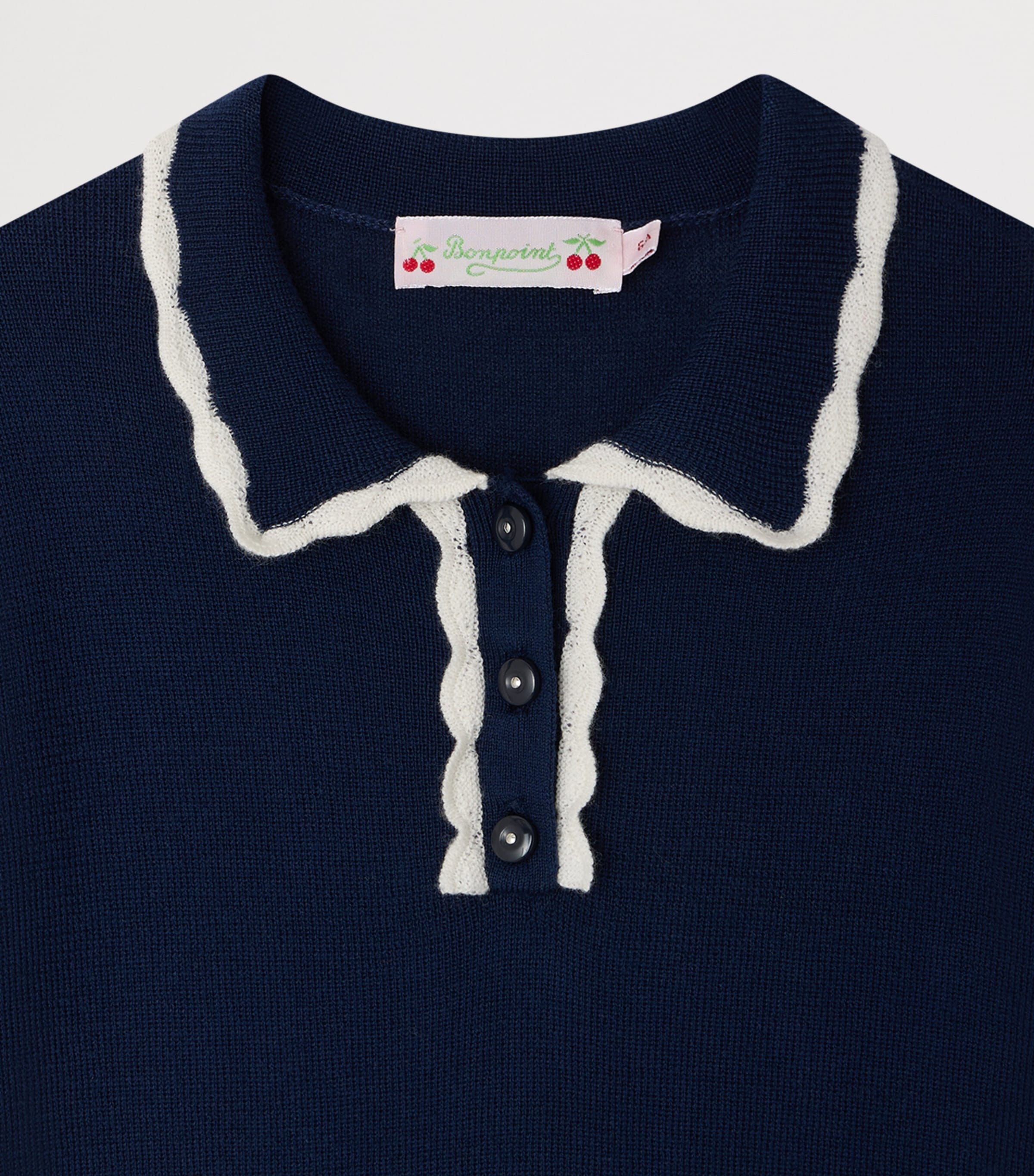 Bonpoint Cotton Collared Dress (10-14 Year) Marine Image 3