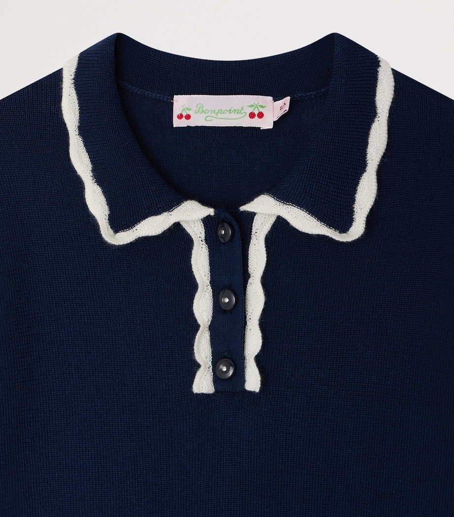 Bonpoint Cotton Collared Dress (10-14 Year) Marine Image 3