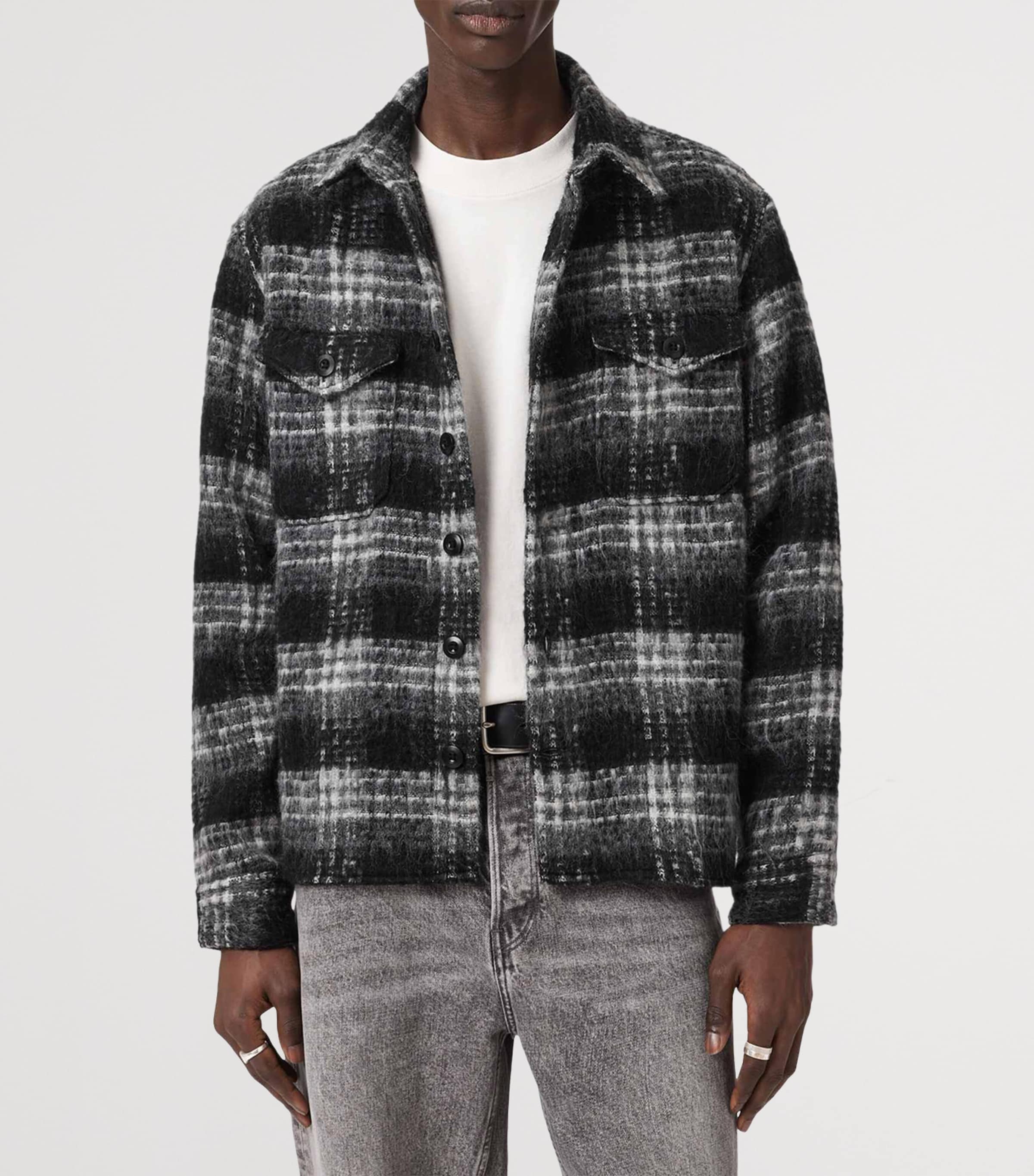 AllSaints Mens Check Korey Shirt Black/charcoal Image 3