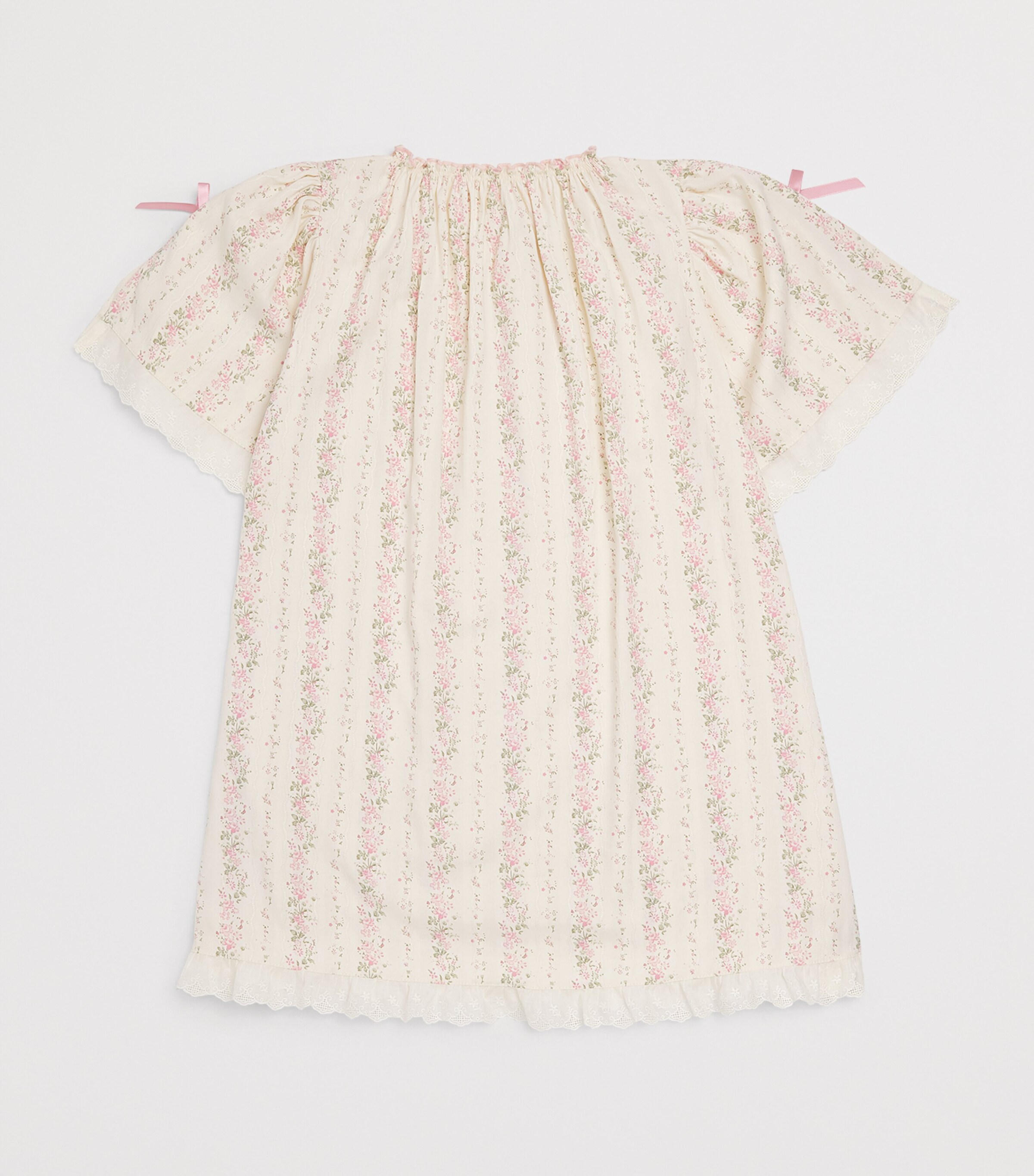 Amiki Cotton Airiin Nightgown (2-14 Years) Pink Flowers Image 2