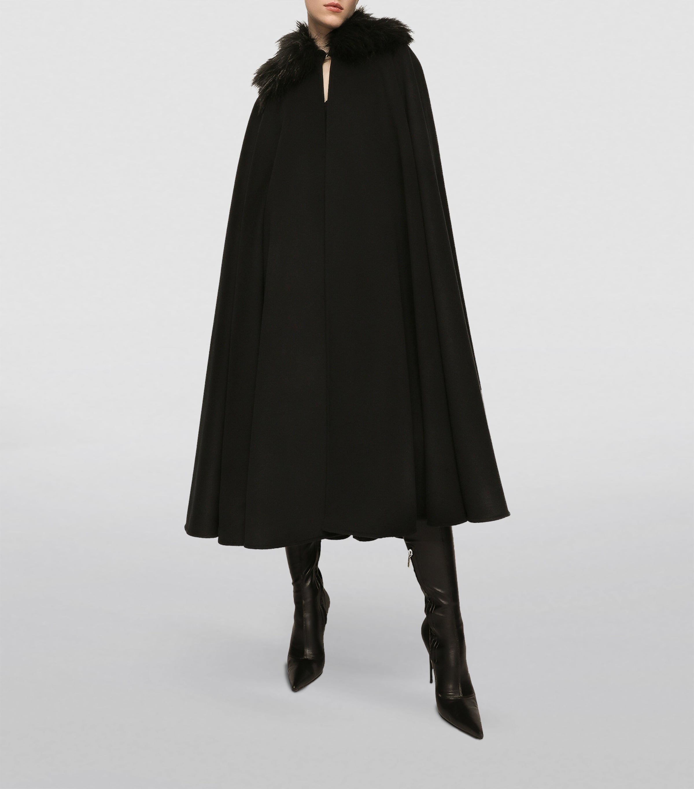 Cashmere-Wool Cape N0000-BLACK Image 2