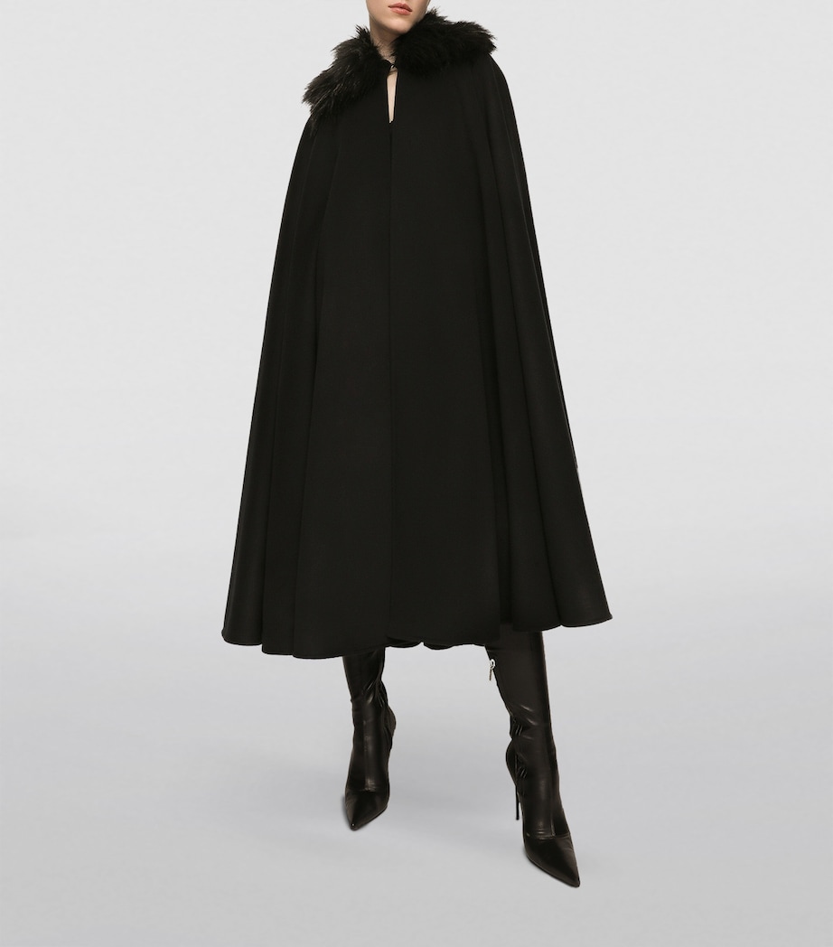Cashmere-Wool Cape N0000-BLACK Image 2