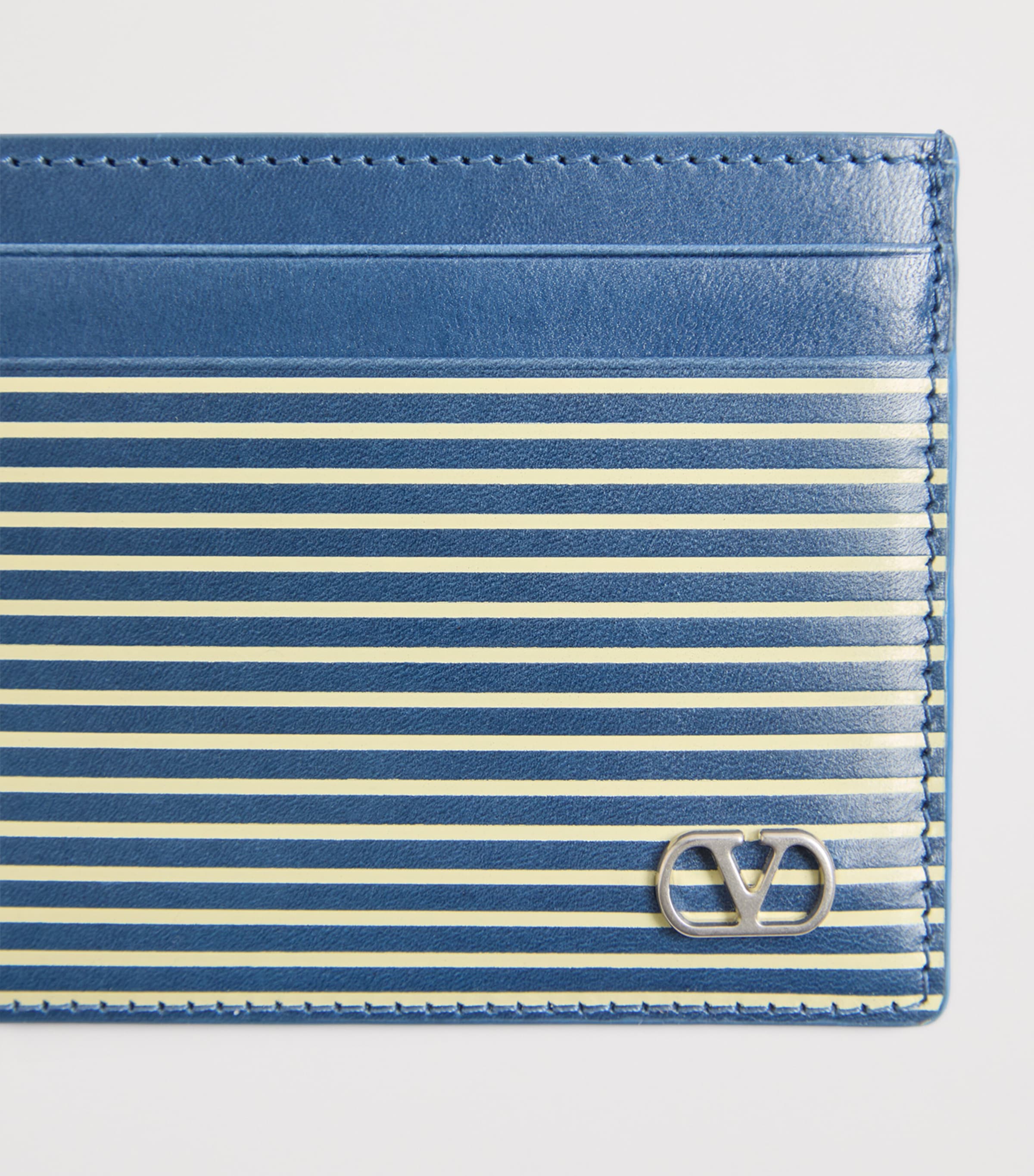 Leather Stripe VLogo Card Holder D7Q Image 5