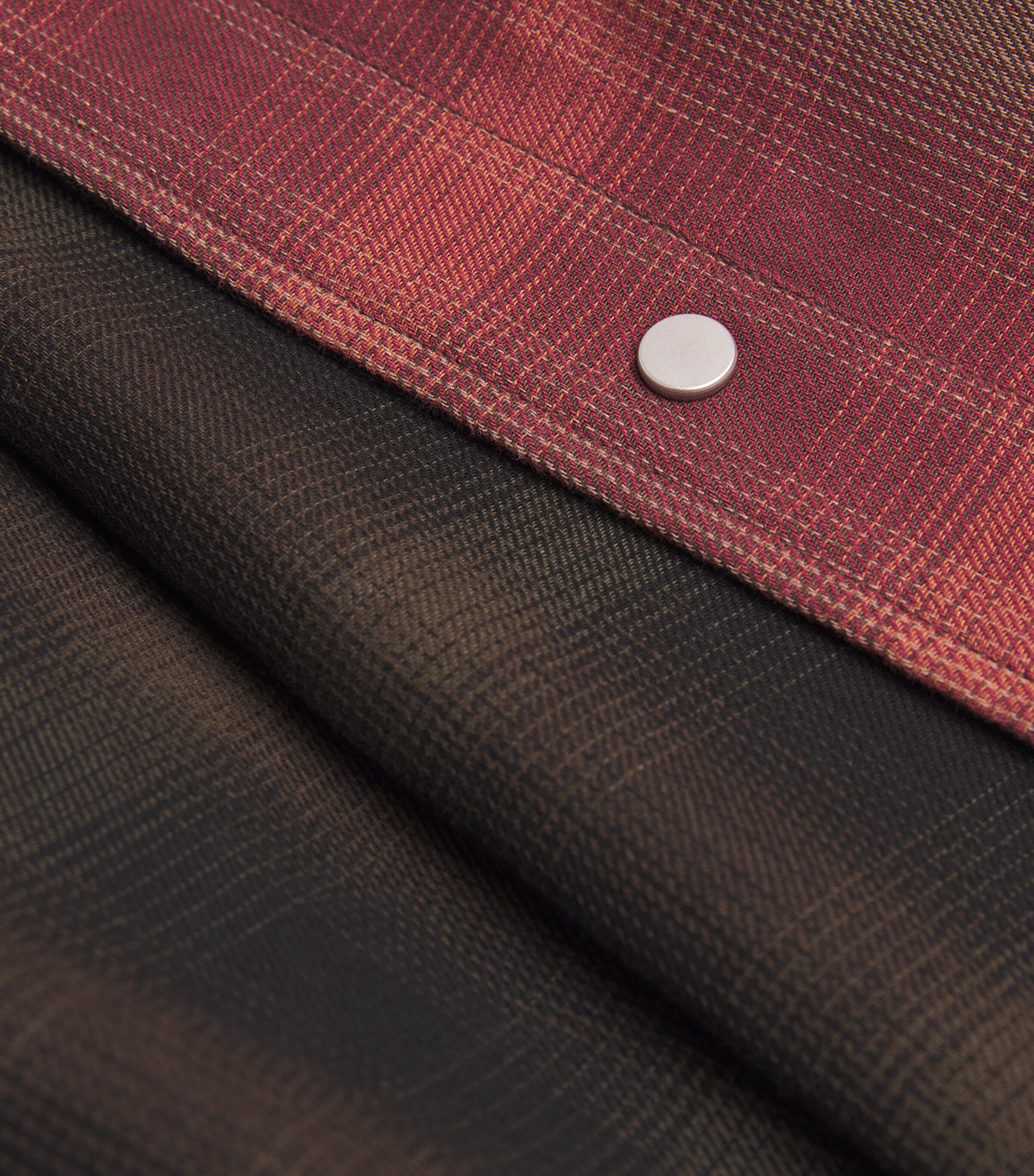 Cotton Reversible Check Overshirt NERO Image 5