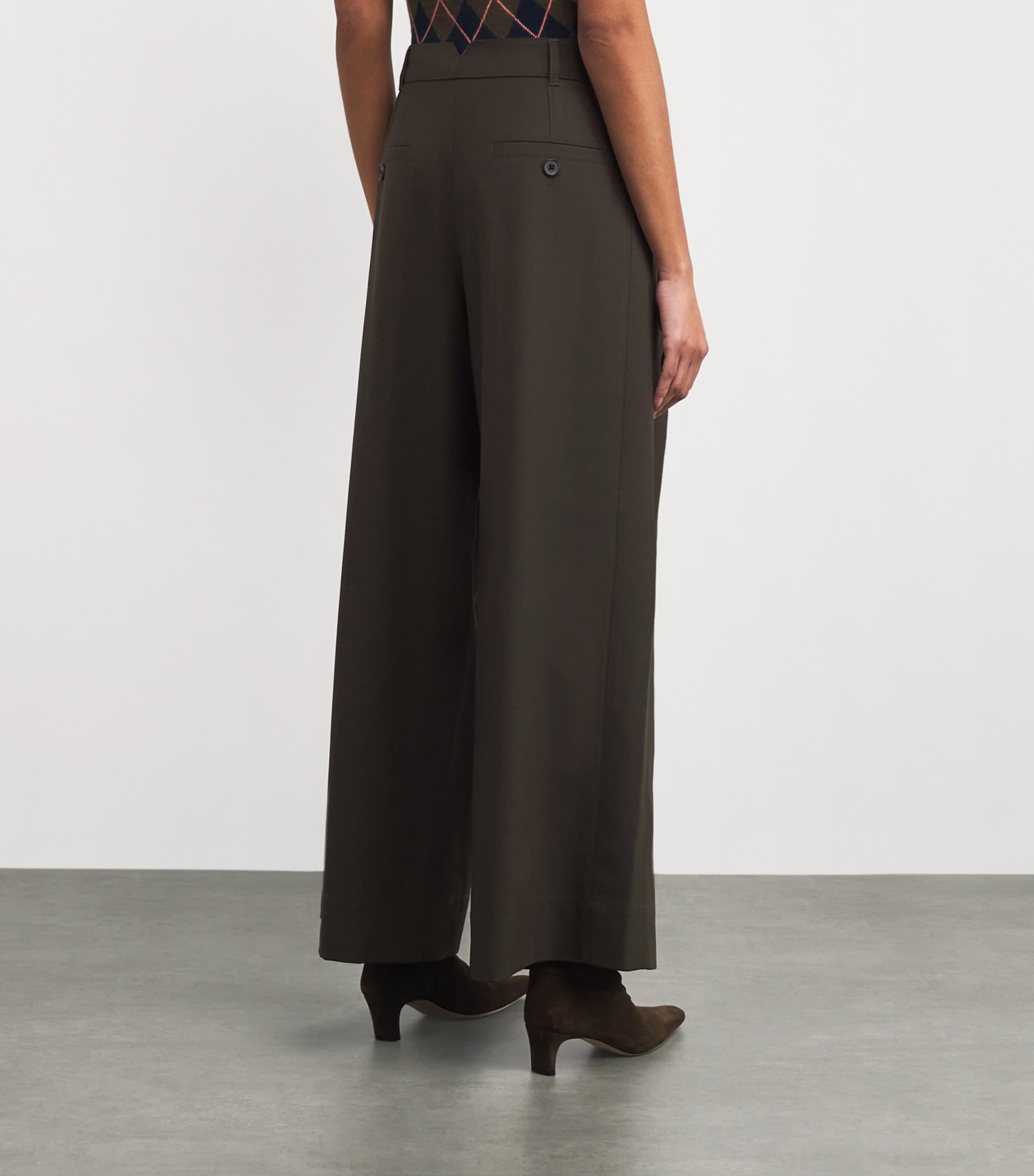 Pleated Wide-Leg Trousers INTENSE OLIVE Image 4