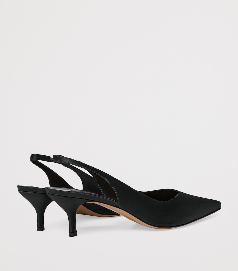 Satin Slingback Pumps 50 BLACK Image 3