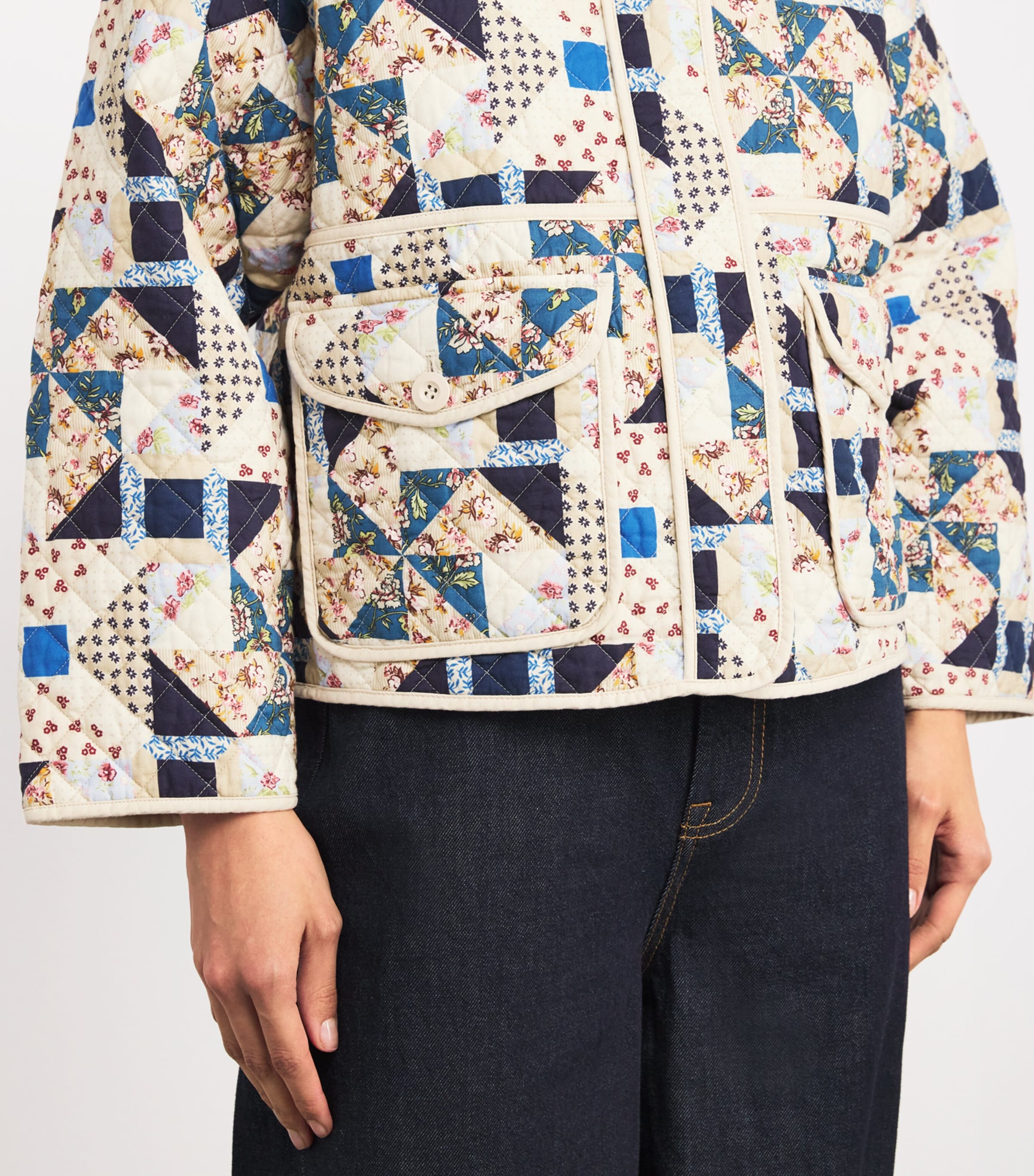 【関税&送料込み】Max Mara Editti - Wool And Cotton Jacqua Weekend Max Mara Quilted Patchwork Jacket | Harrods US