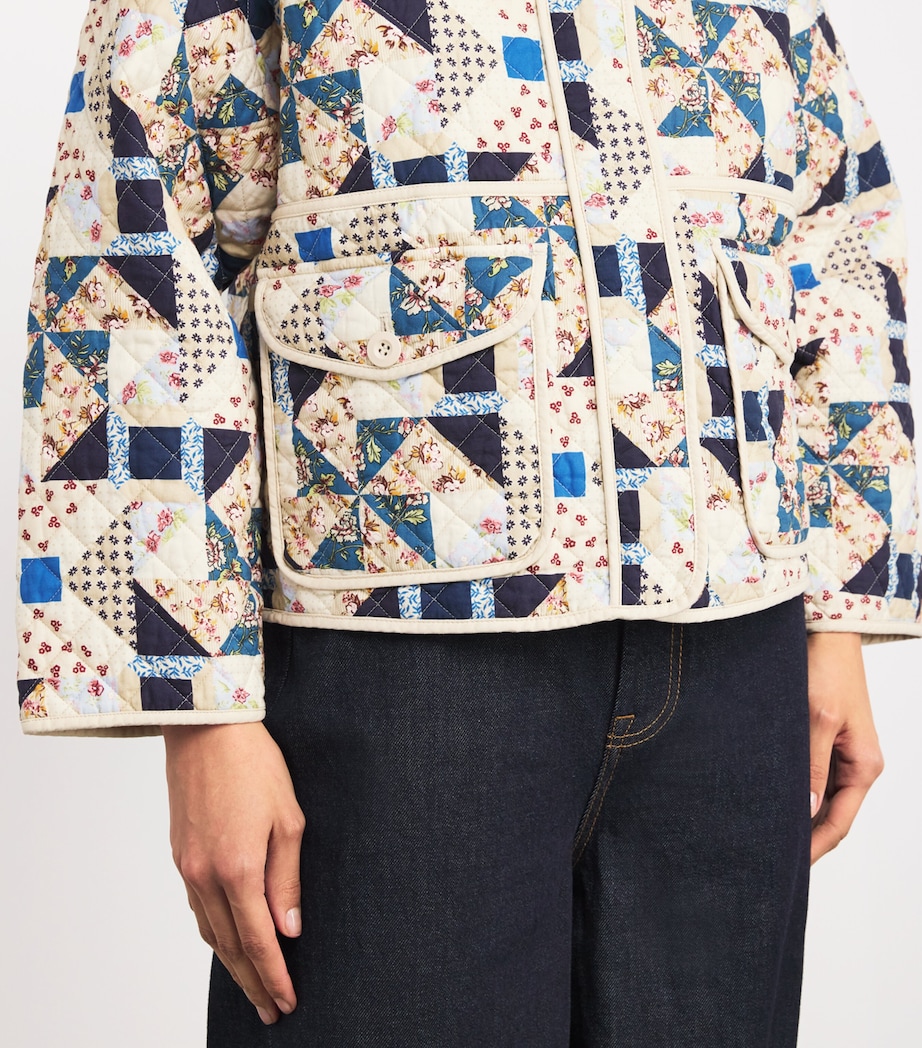 Quilted Patchwork Jacket BEIGE Image 6