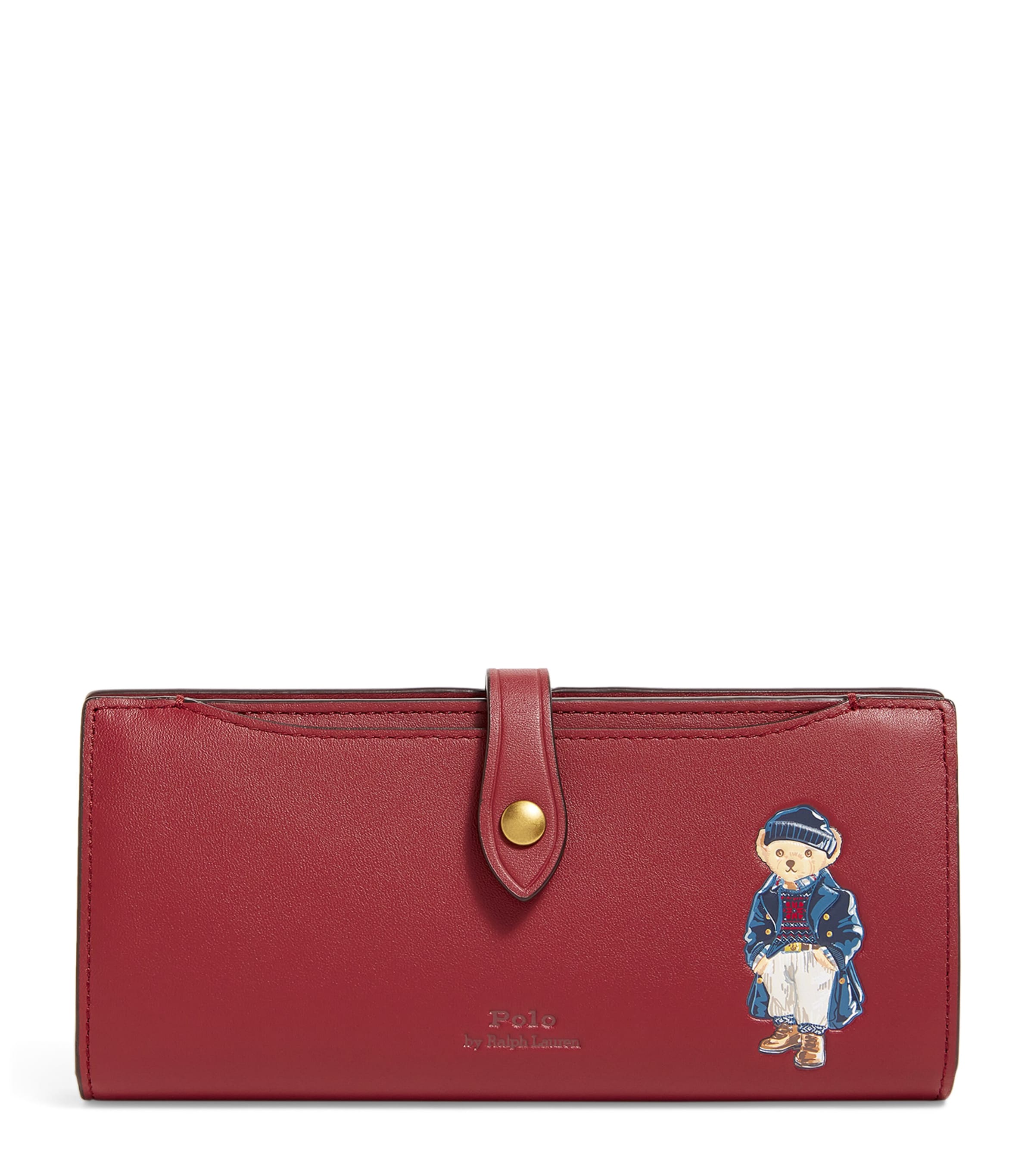 Polo Ralph Lauren Polo Bear Wallet Bifold Blue Leather