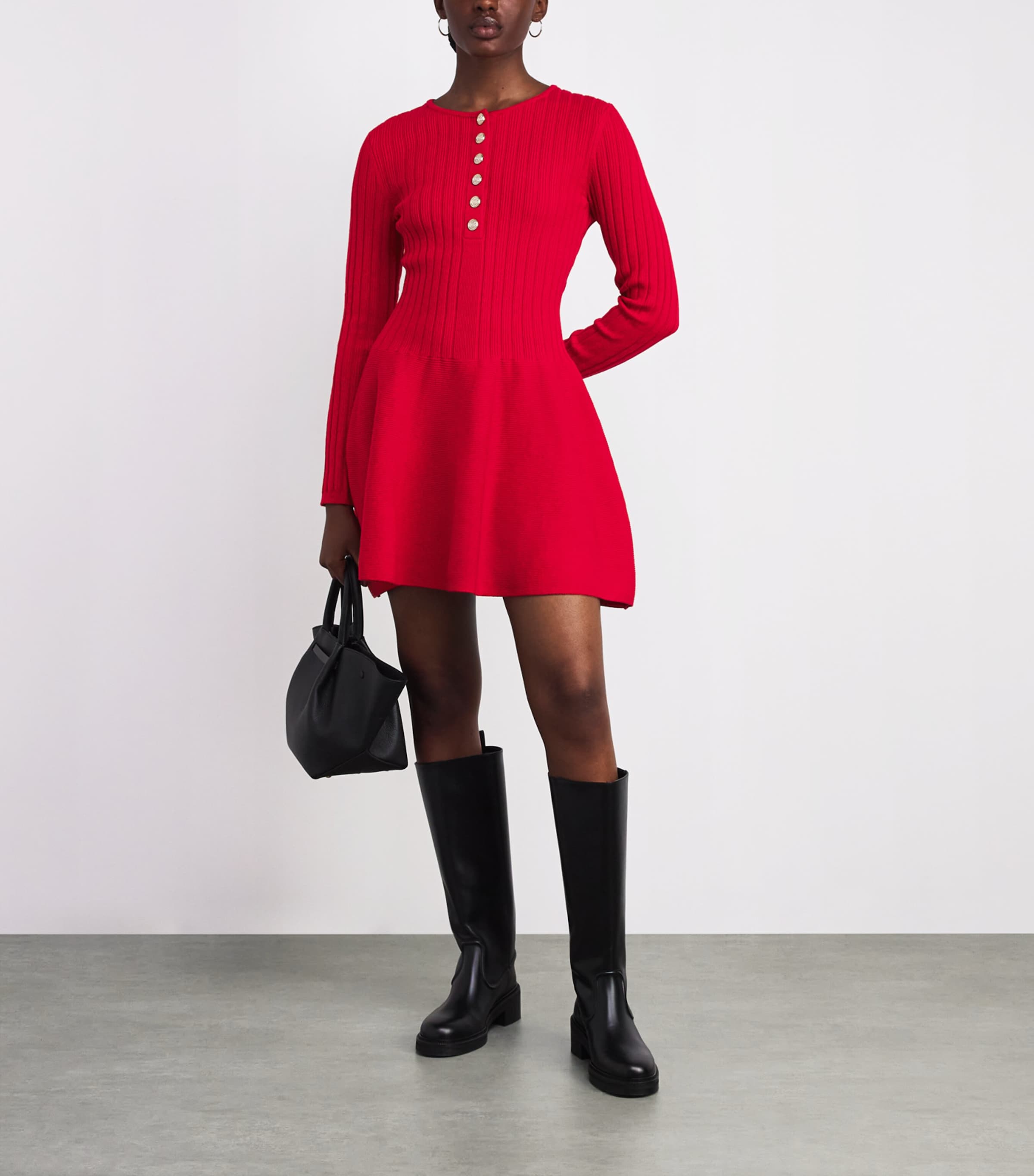 Knitted Mini Dress RED Image 2
