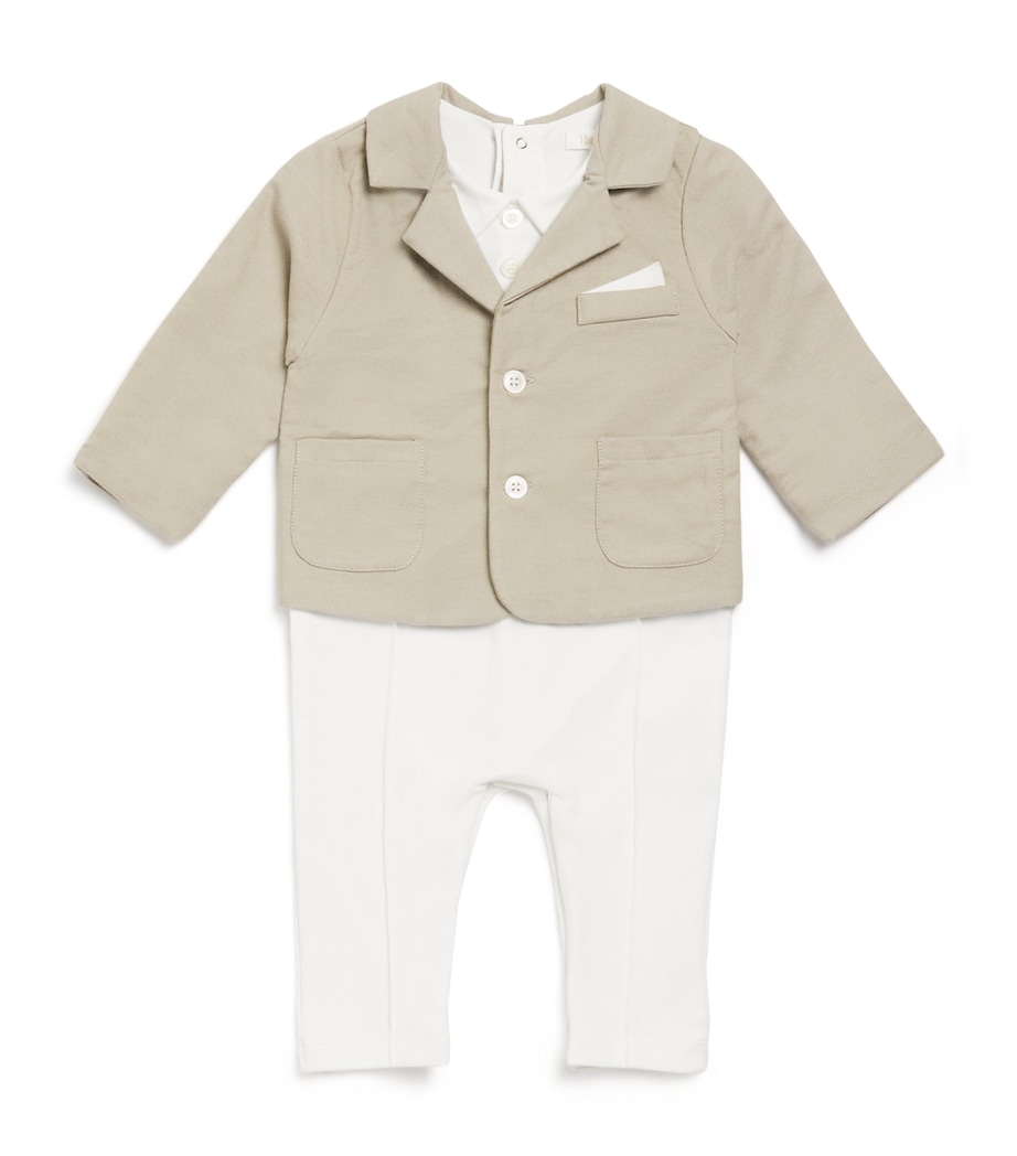 Patachou Cotton-Blend Layered Playsuit (1-24 Months) Beige Image 1