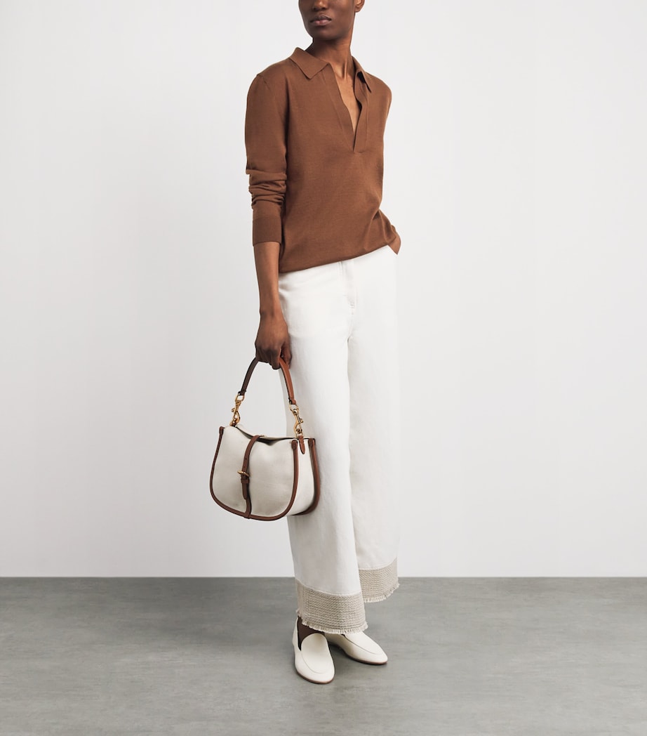 Brioni Womens Cashmere-Silk V-Neck Sweater Image 2