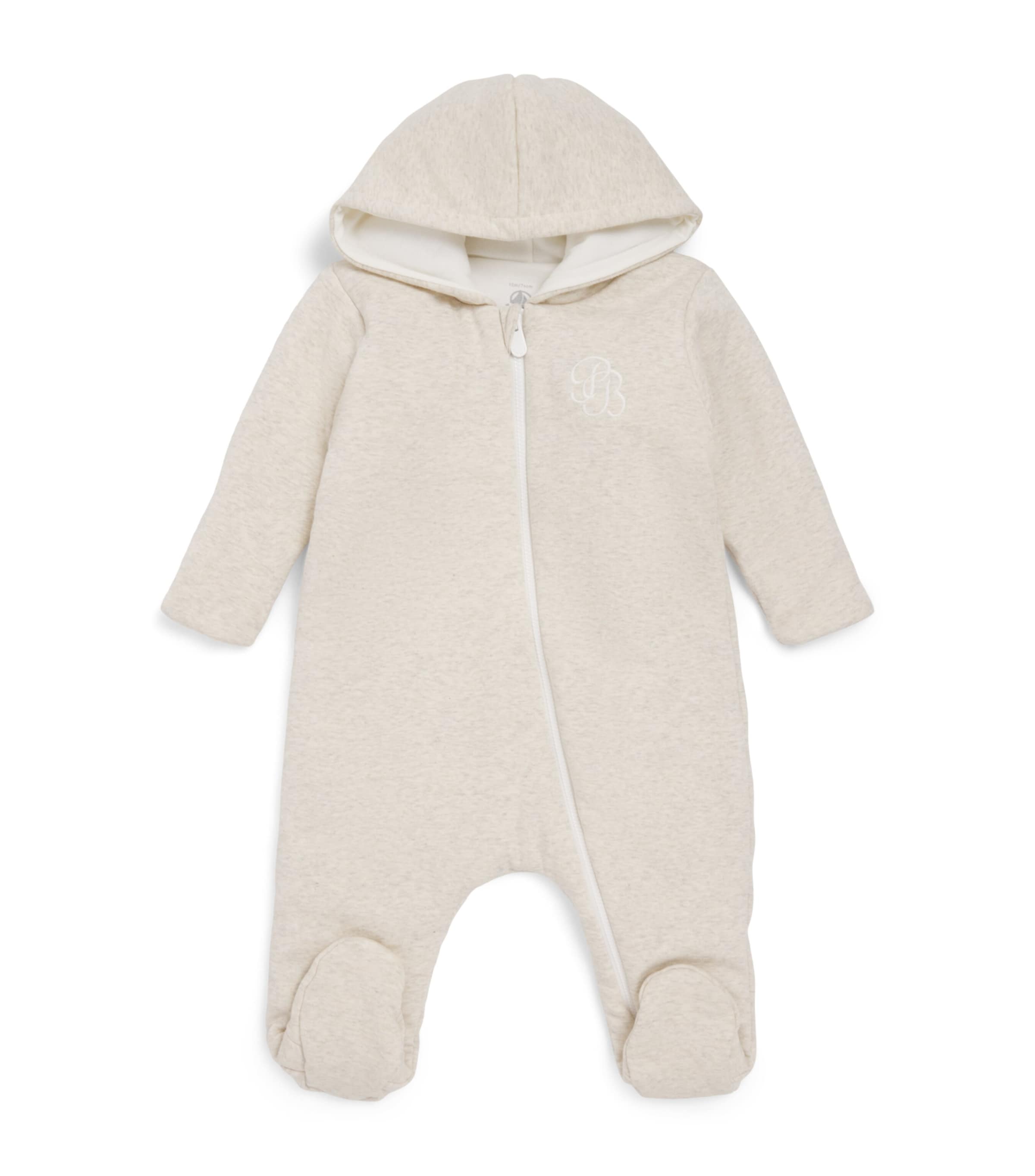 Petit Bateau Cotton Hooded All-In-One (0-18 Months) Montelimar Chine Image 1