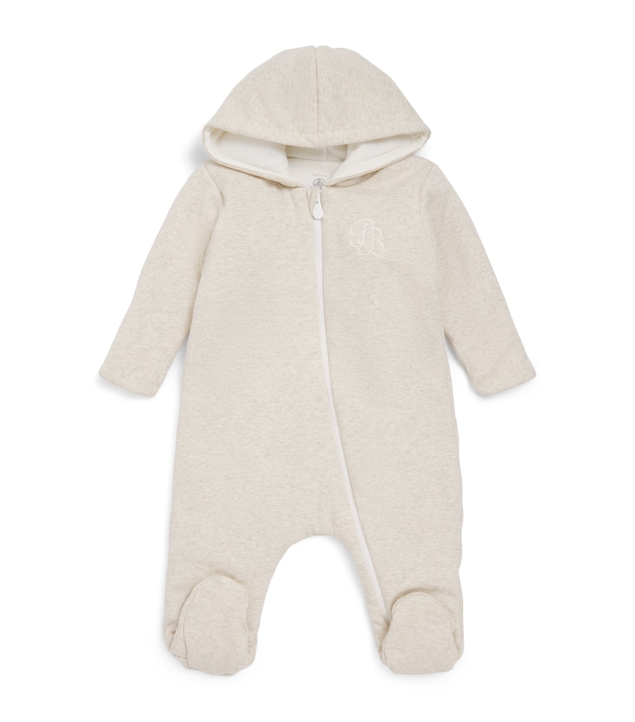 Petit Bateau Cotton Hooded All-In-One (0-18 Months) Montelimar Chine Image 1