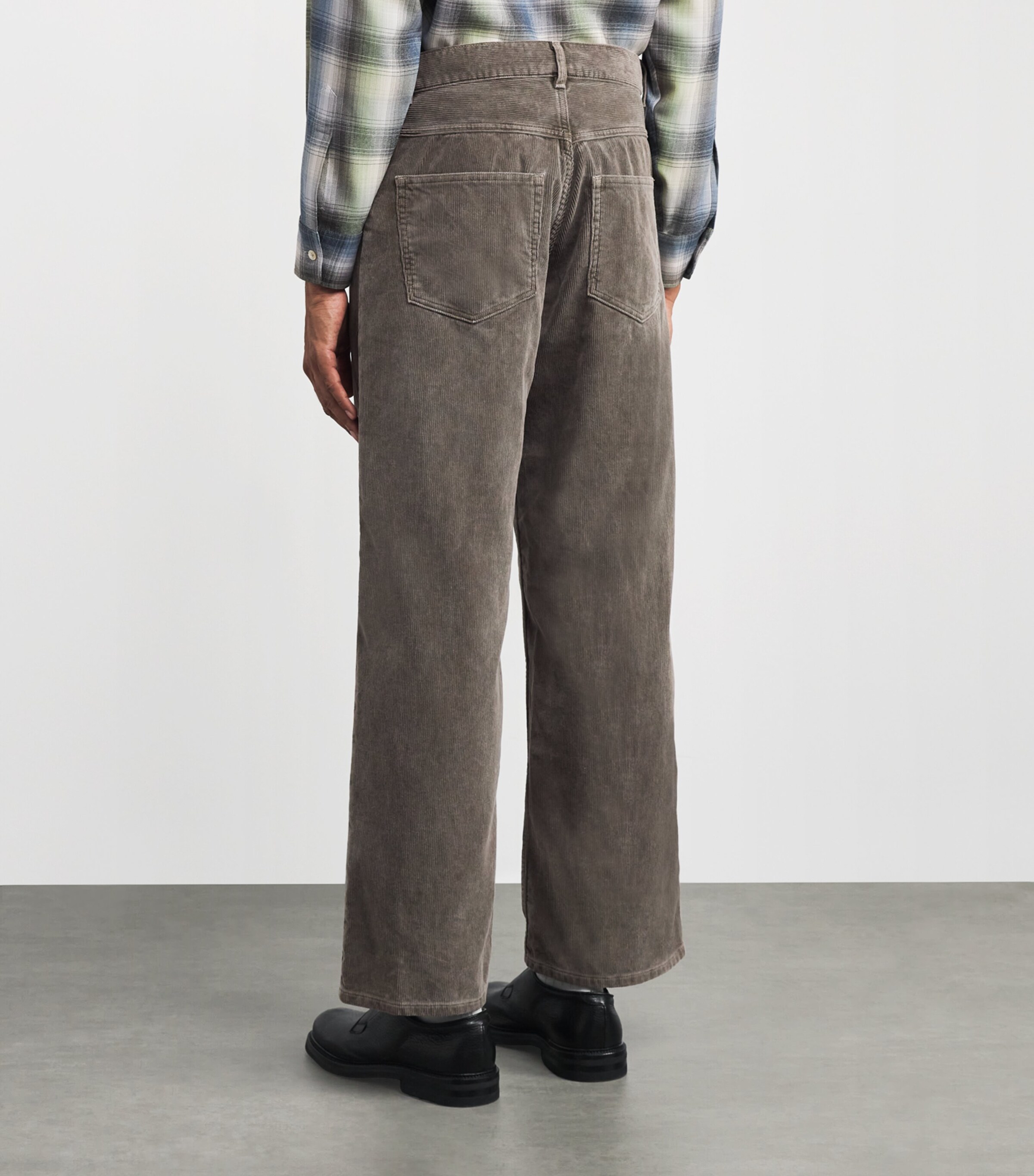 Corduroy Wide-Leg Jeans OLIVE BROWN Image 4