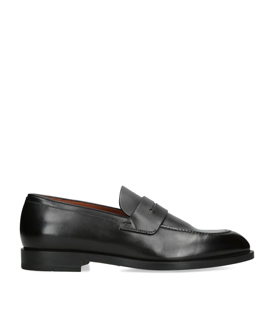 Zegna Leather L'Asola Loafers Black