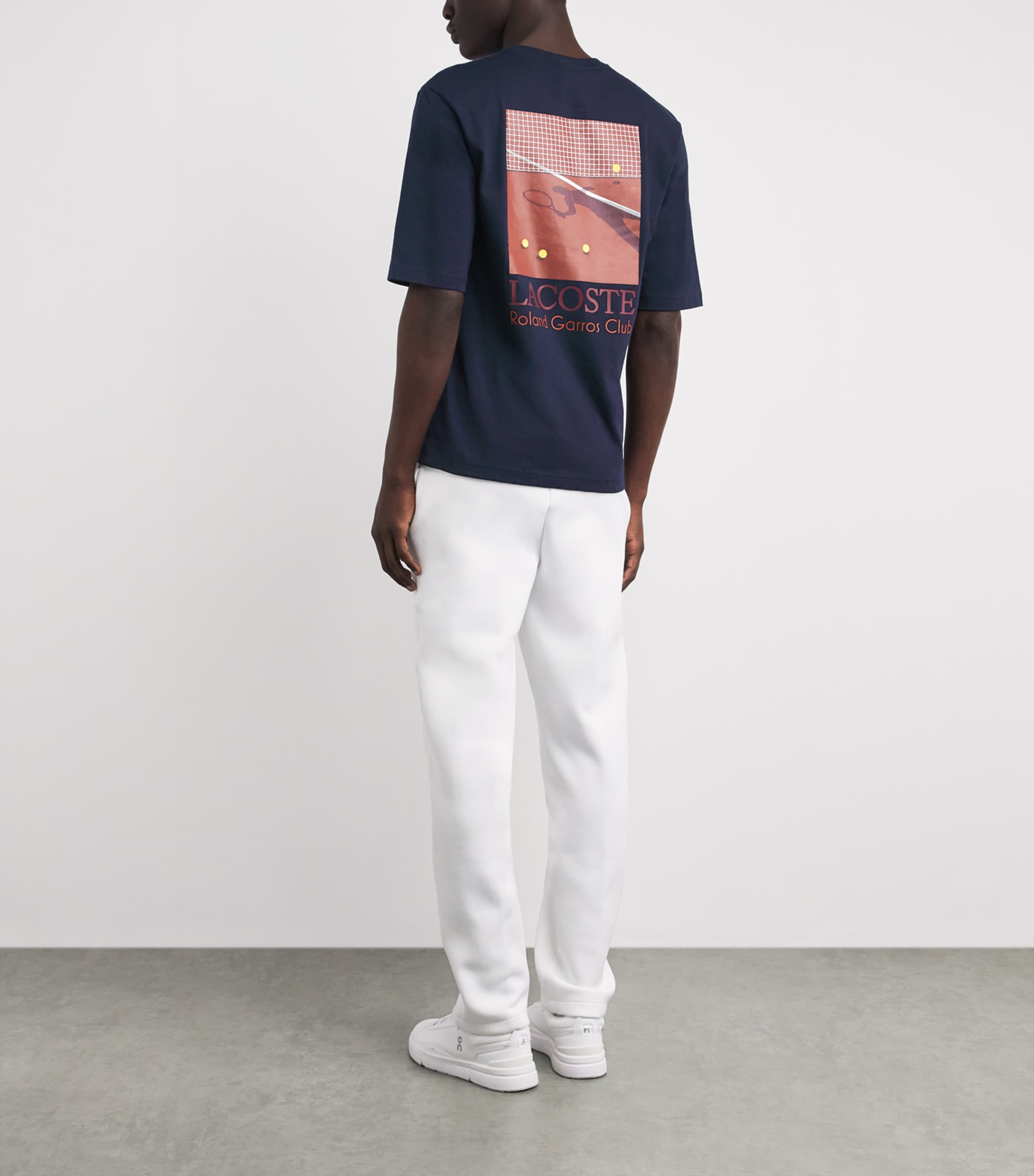 Lacoste Mens x Roland-Garros Cotton Logo T-Shirt Navy Blue Image 2