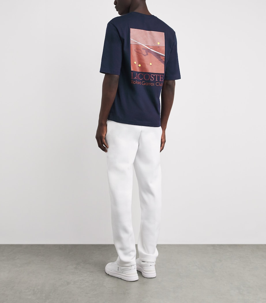 Lacoste Mens x Roland-Garros Cotton Logo T-Shirt Navy Blue Image 2