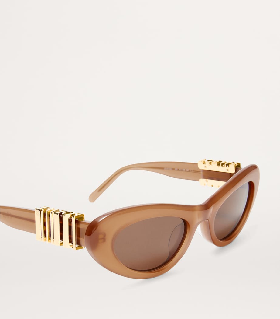 Acetate Cocktail Cat-Eye Sunglasses LIGHT CARAMEL Image 3
