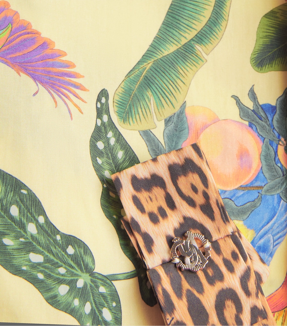 Cotton Tropical Print Smocked Dress (4-14 Years) TROPICANA YELLOW Image 3