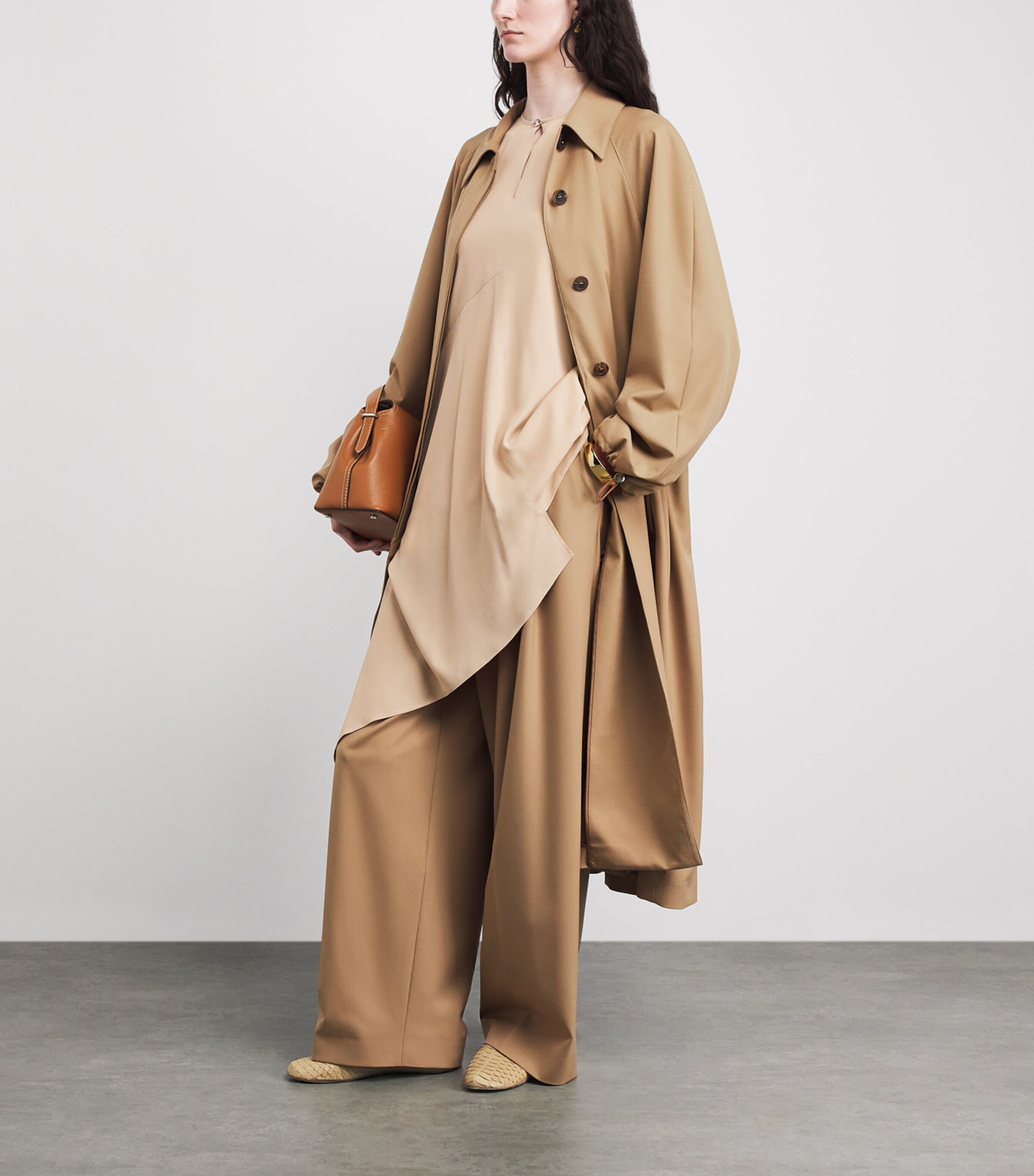 Fabiana Filippi Womens Drawstring-Detail Trench Coat Vimini Image 2