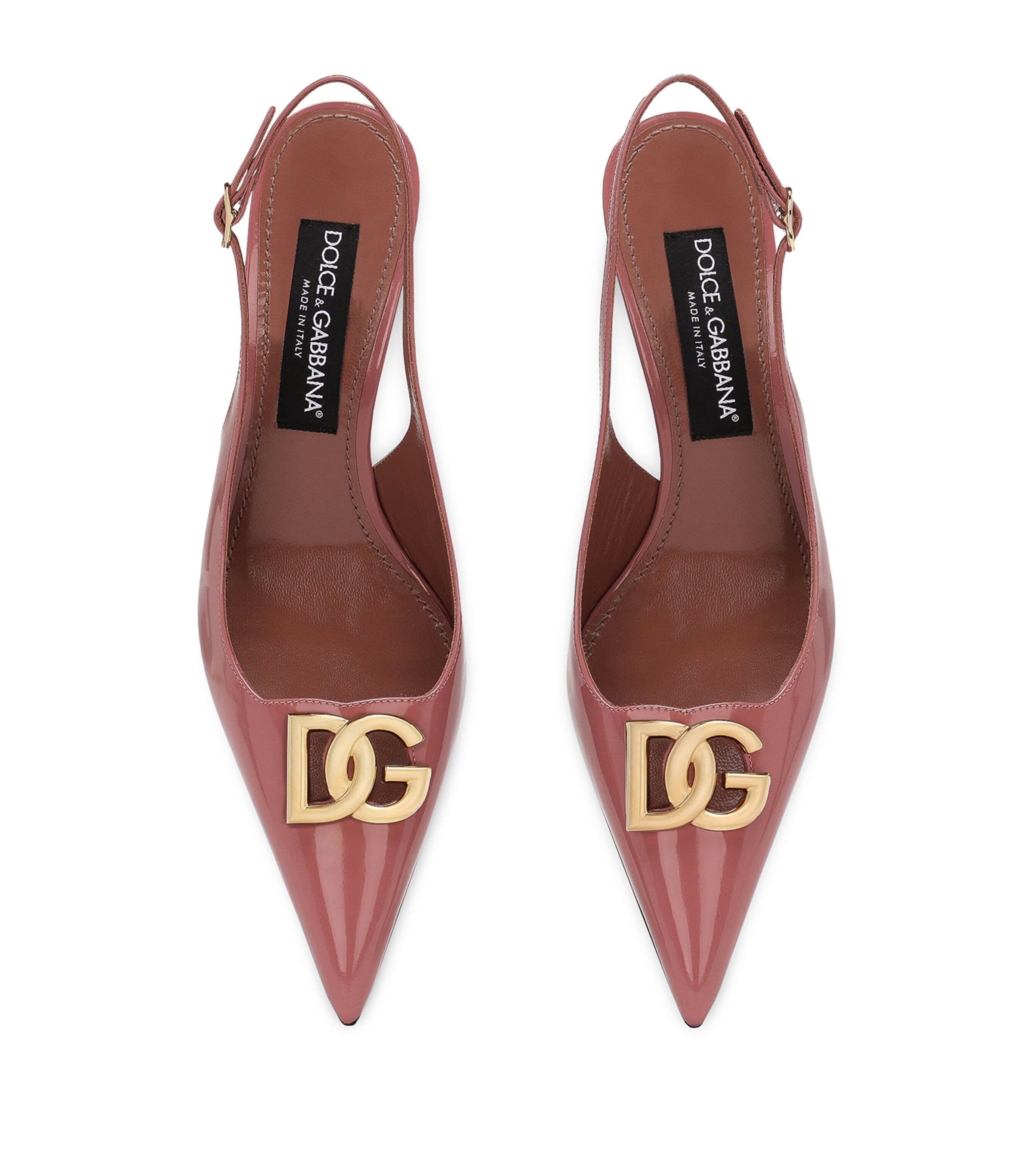 Patent Leather Logo Slingback Pumps 8H415-ROSA ANTICO Image 2
