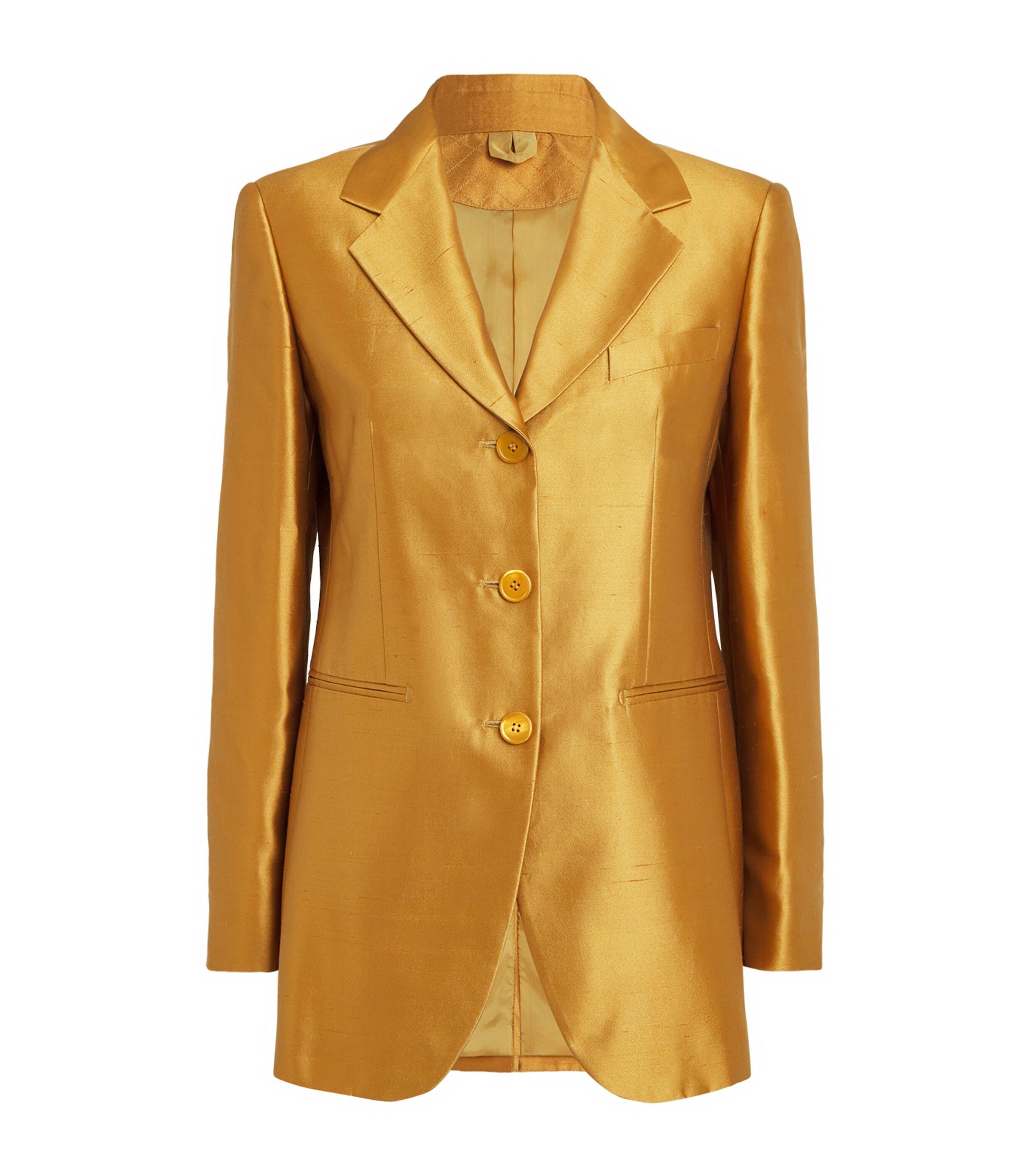 Max Mara Silk-blend Metallic Blazer In Brown