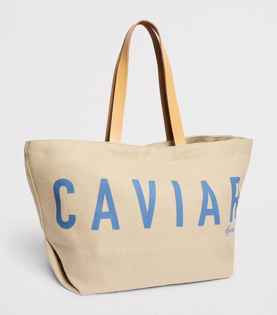 Harrods Jute Caviar Tote Bag Neutral Image 2
