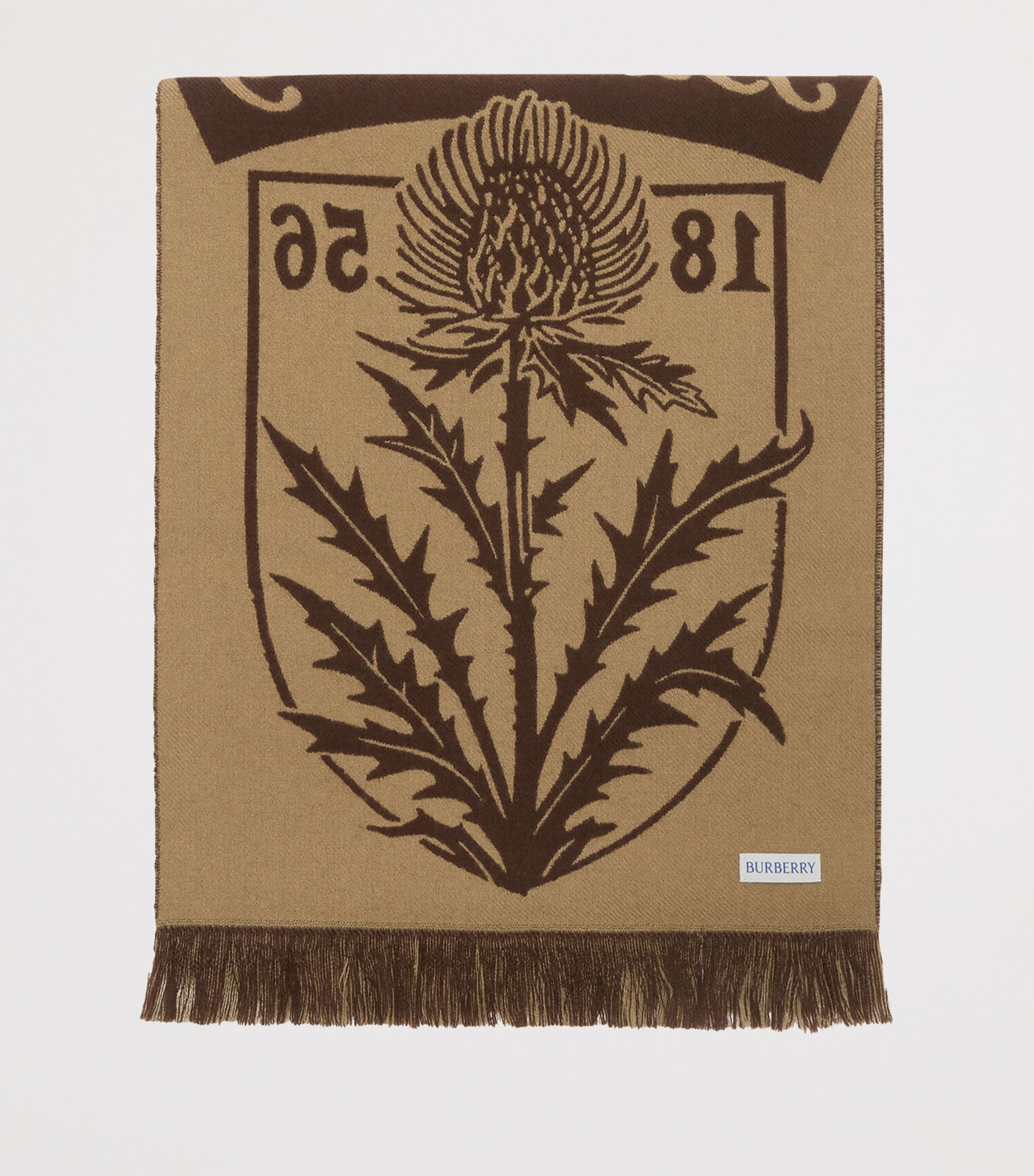 Wool Thistle Shield Scarf TREACLE BROWN Image 3