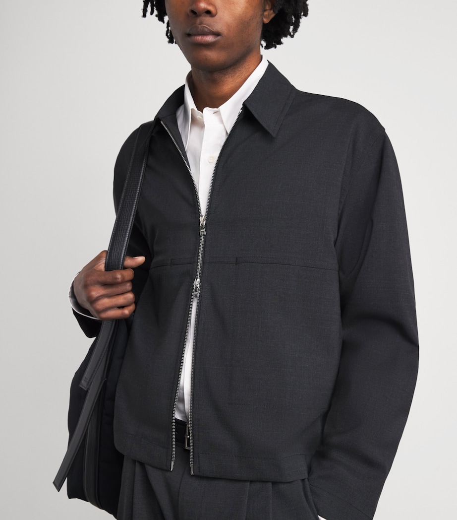 Sage Nation Mens Tailored Petrol Jacket Charcoal Image 3
