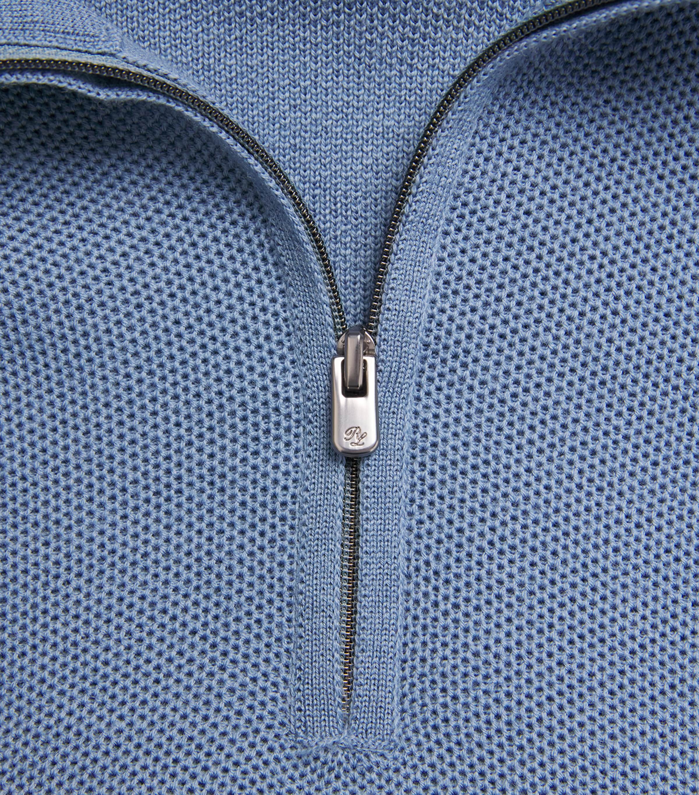 Wool Quarter-Zip Sweater BLUE Image 5