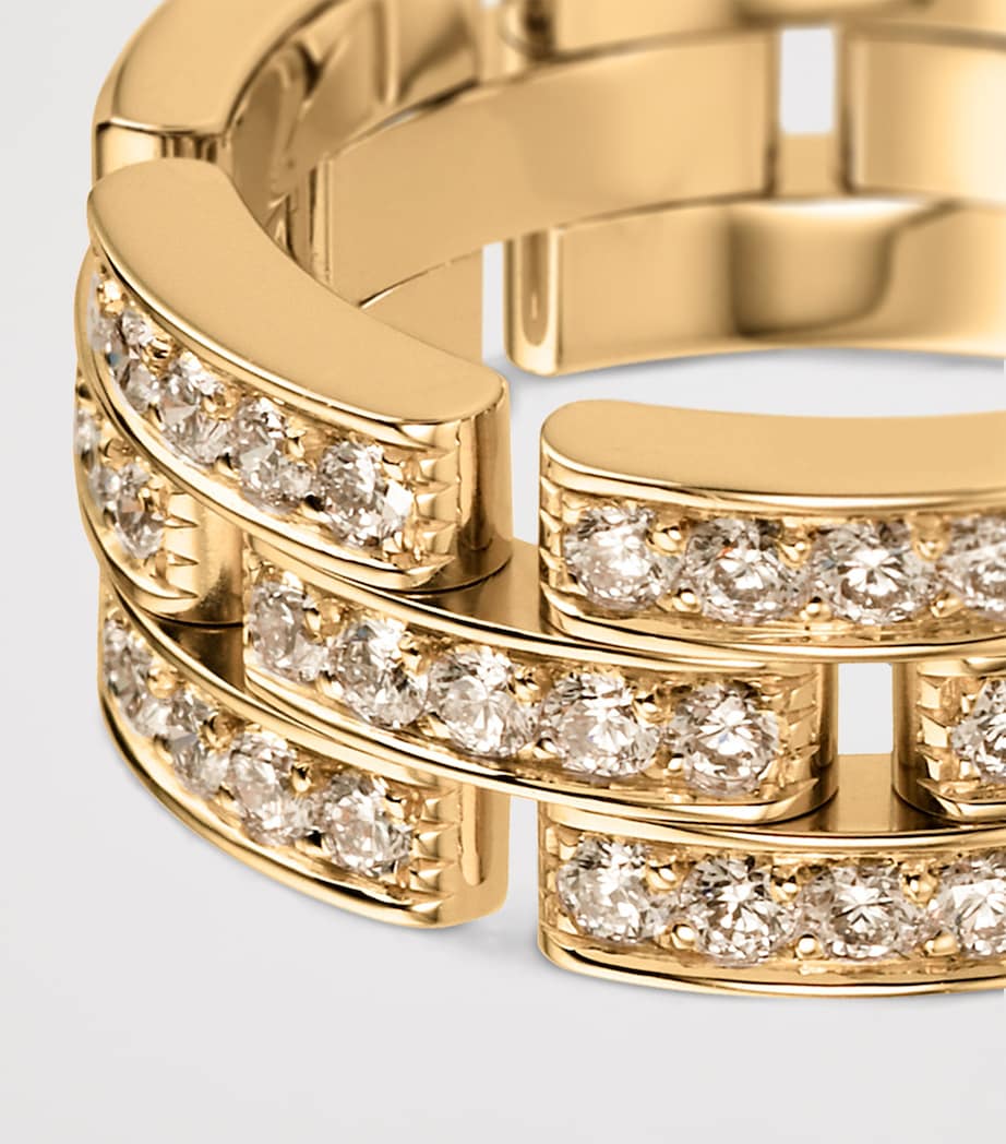Cartier Yellow Gold and Diamond Maillon Panthère Ring | Harrods UK